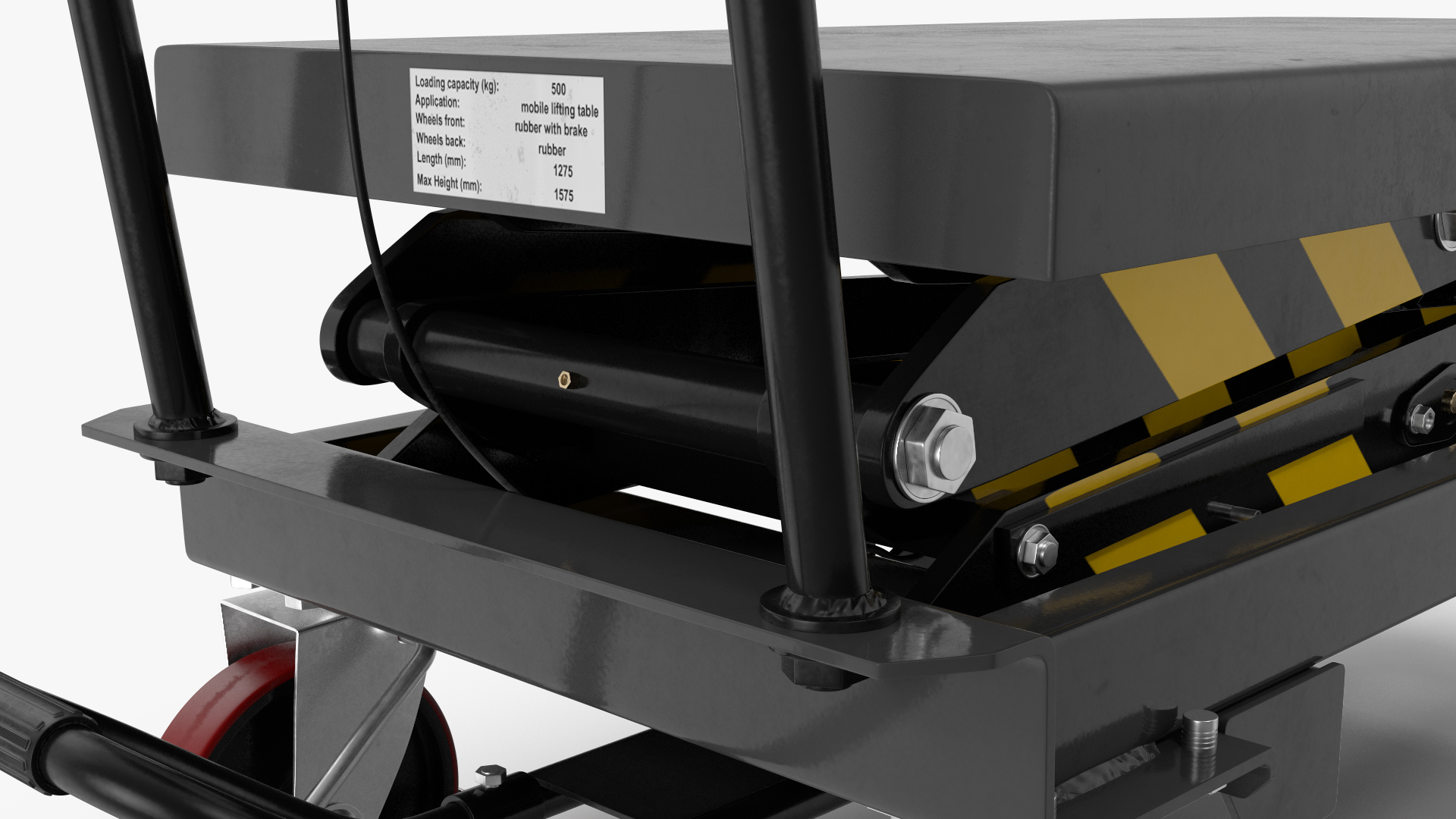 Mobile Hydraulic Scissor Trolley Lifted 3D model