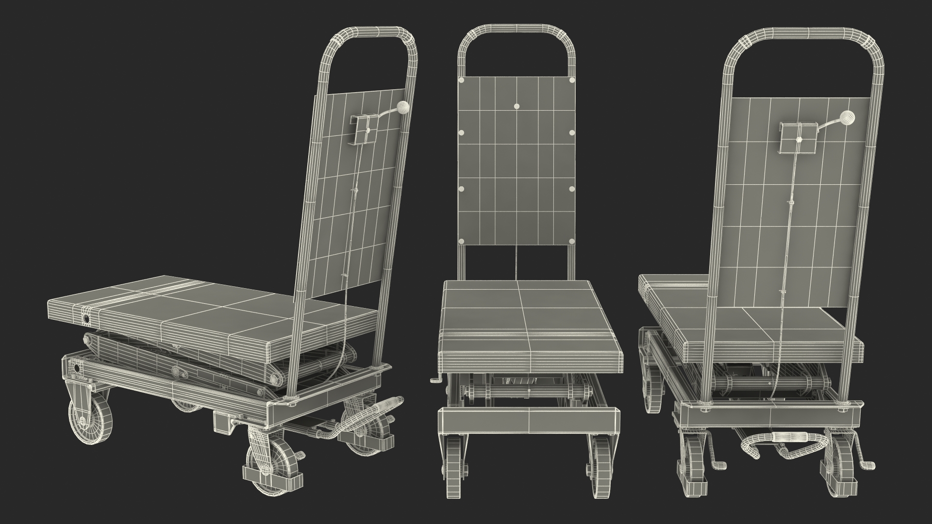Mobile Hydraulic Scissor Trolley Lifted 3D model