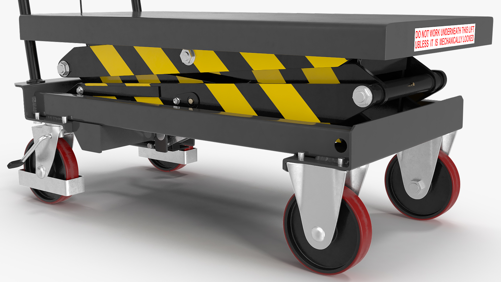Mobile Hydraulic Scissor Trolley Lifted 3D model