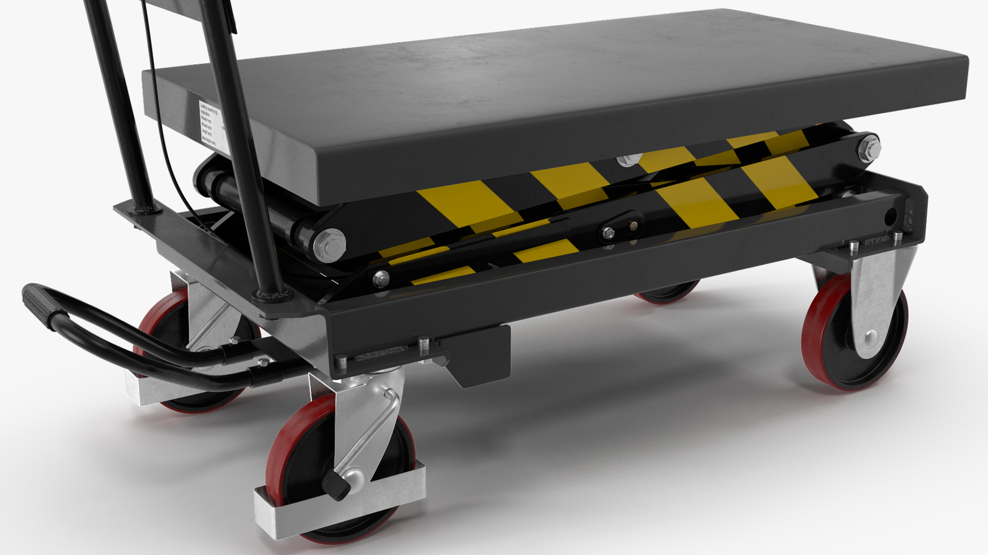 Mobile Hydraulic Scissor Trolley Lifted 3D model