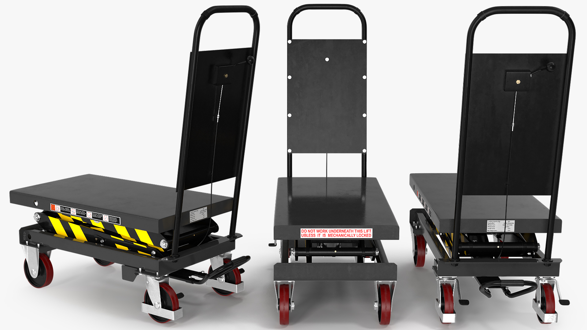 Mobile Hydraulic Scissor Trolley Lifted 3D model