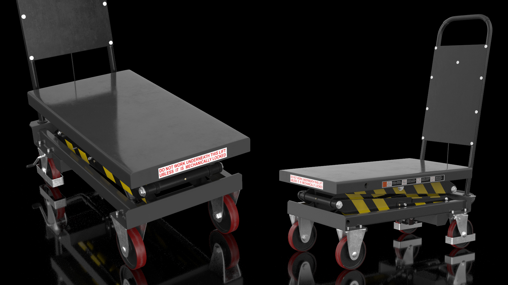 Mobile Hydraulic Scissor Trolley Lifted 3D model