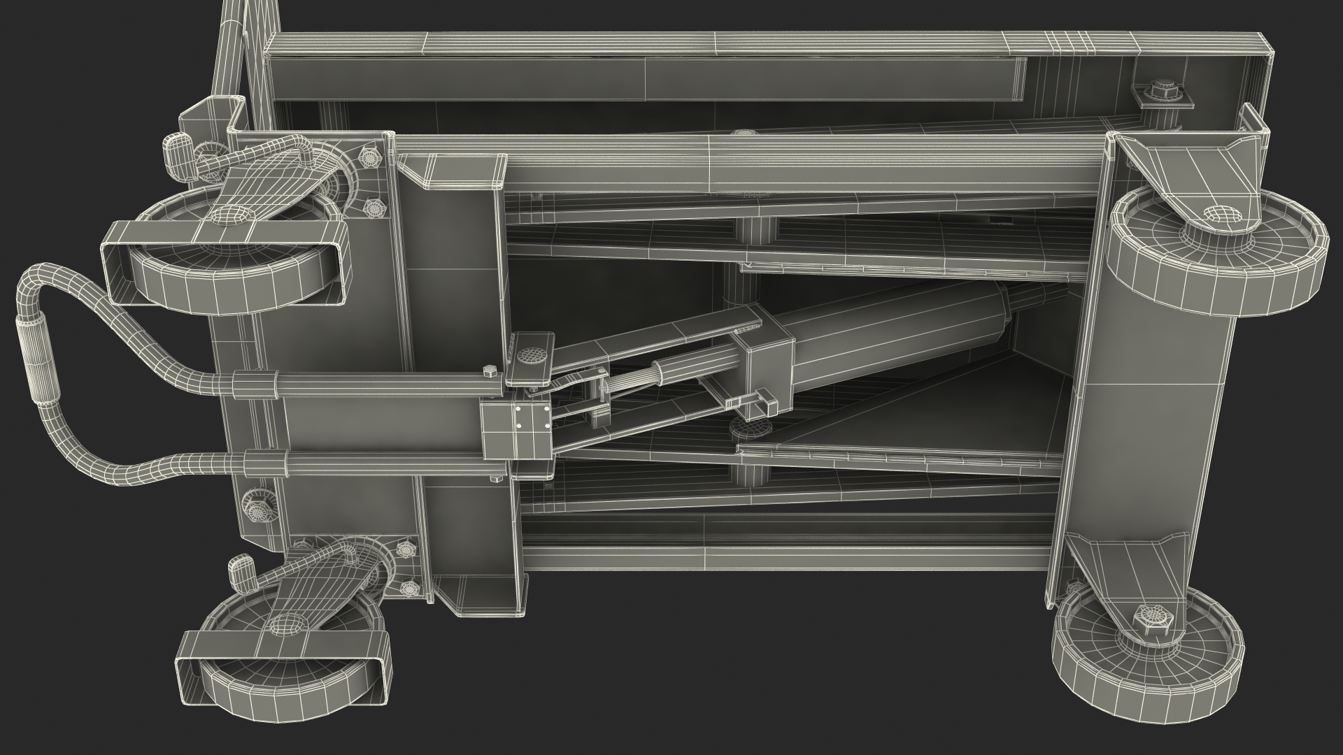 Mobile Hydraulic Scissor Trolley Lifted 3D model
