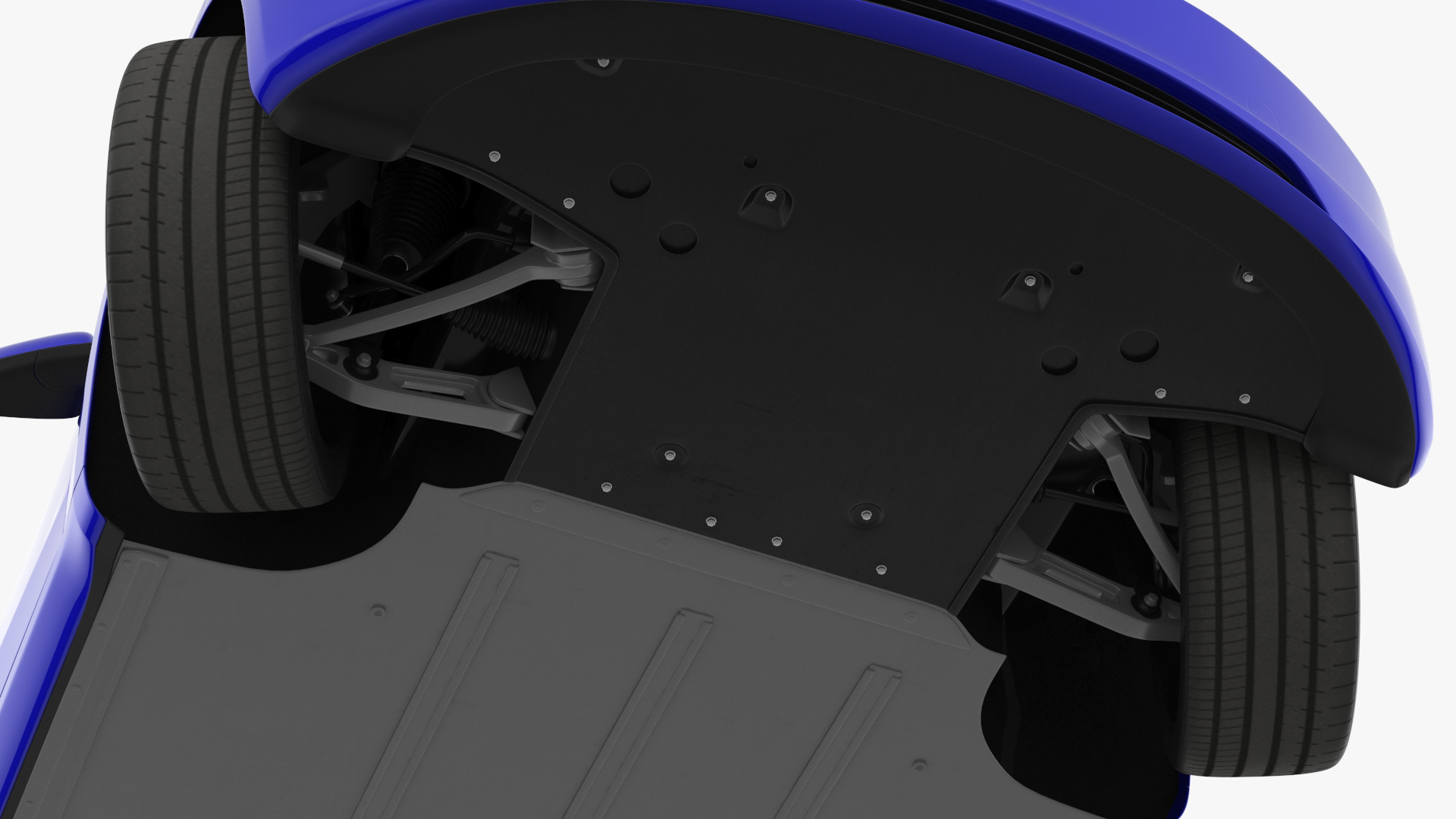 3D Modern Electric Sedan Blue Rigged model