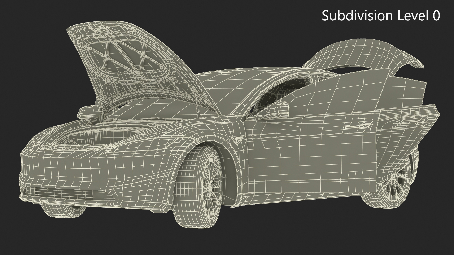 3D Modern Electric Sedan Blue Rigged model