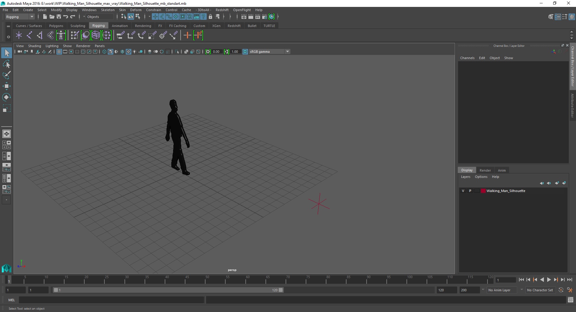 Walking Man Silhouette 3D