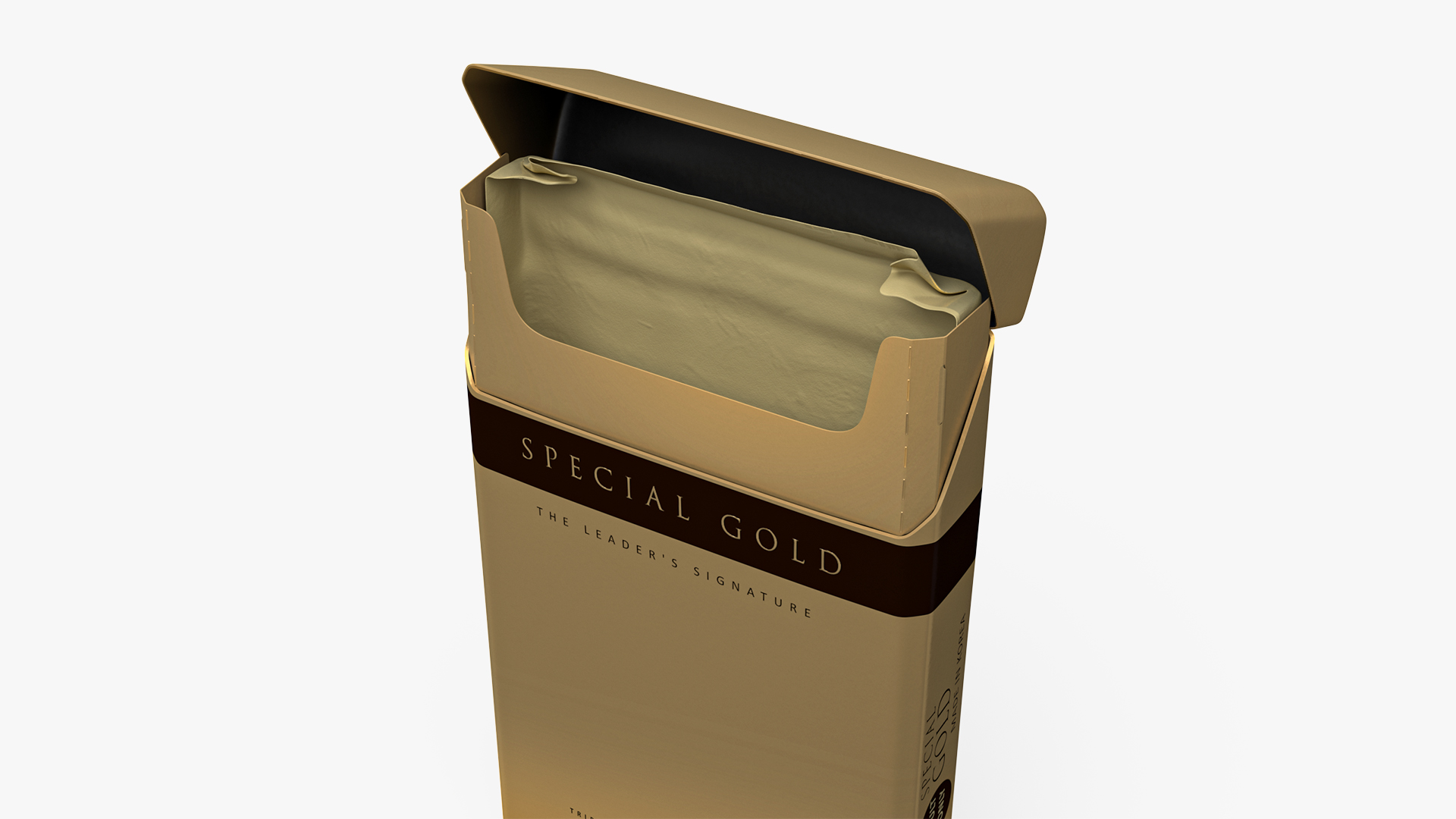3D model Pack of Cigarettes Super Slim Gold Empty