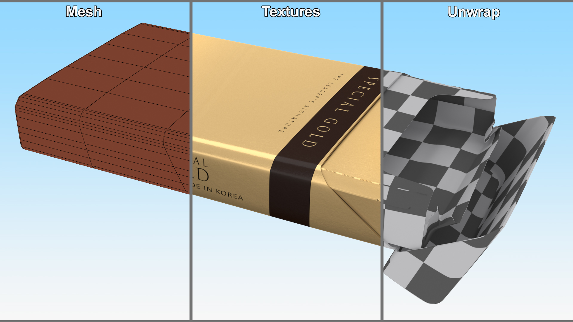 3D model Pack of Cigarettes Super Slim Gold Empty