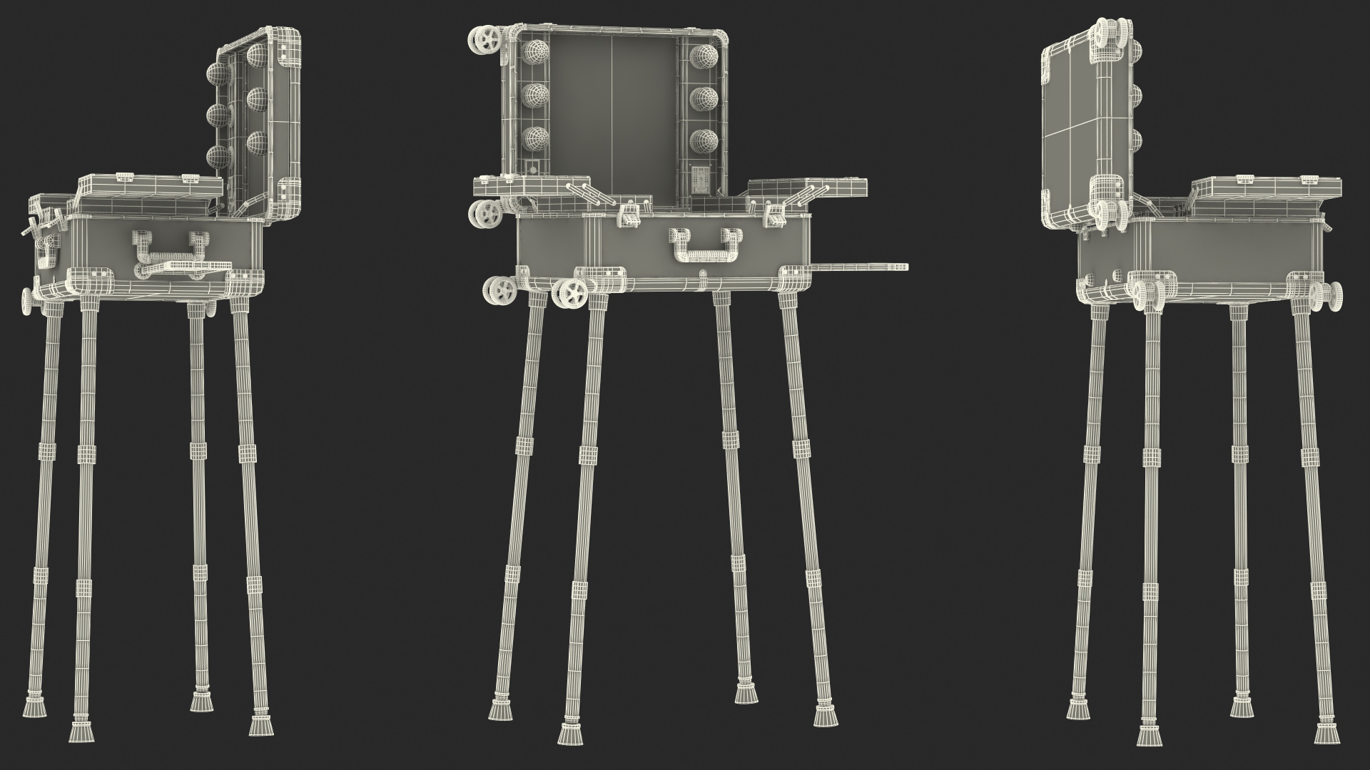 3D model Trolley Makeup Case with Light