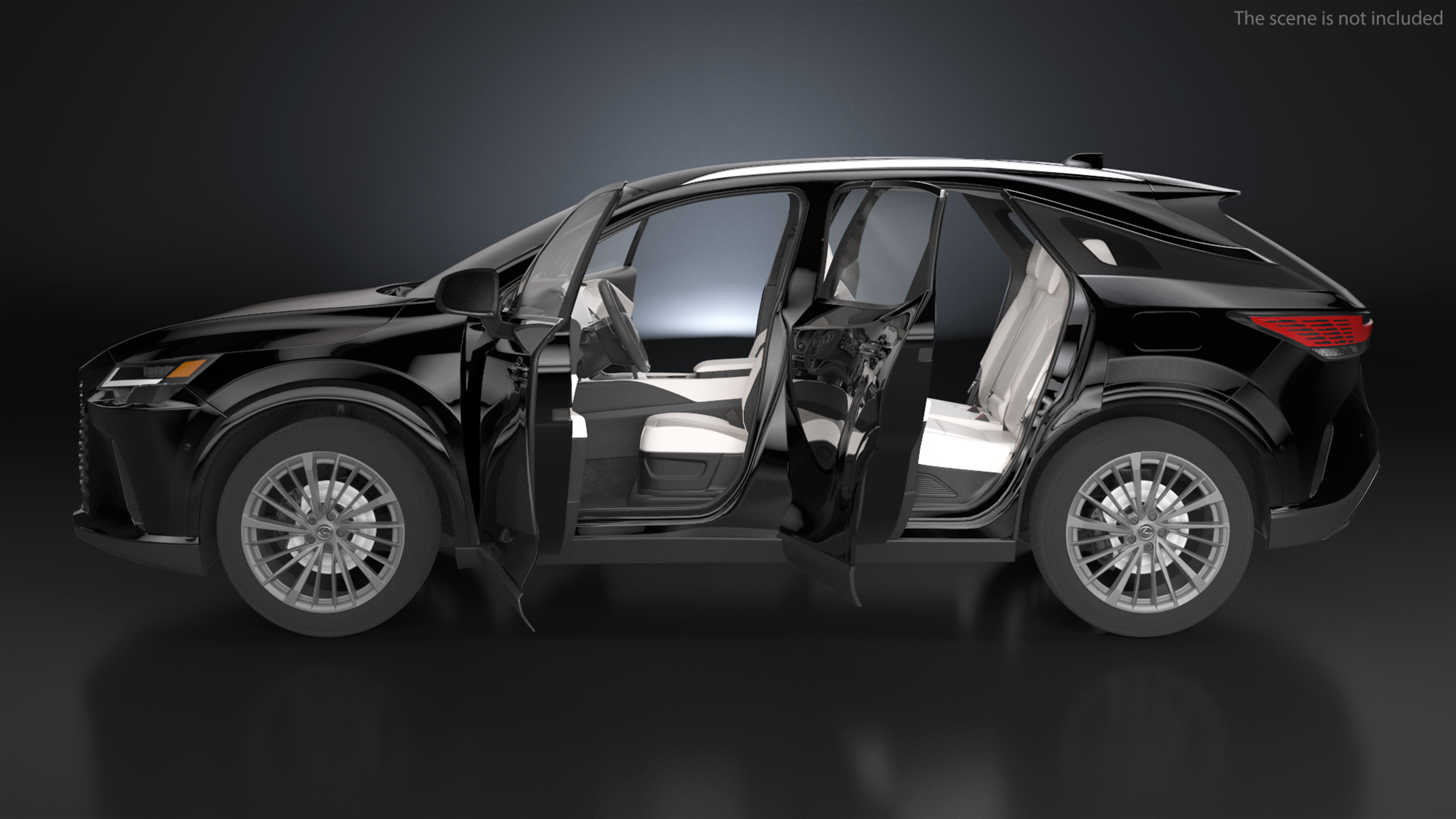 3D model 2023 Lexus RX 350 Black Rigged