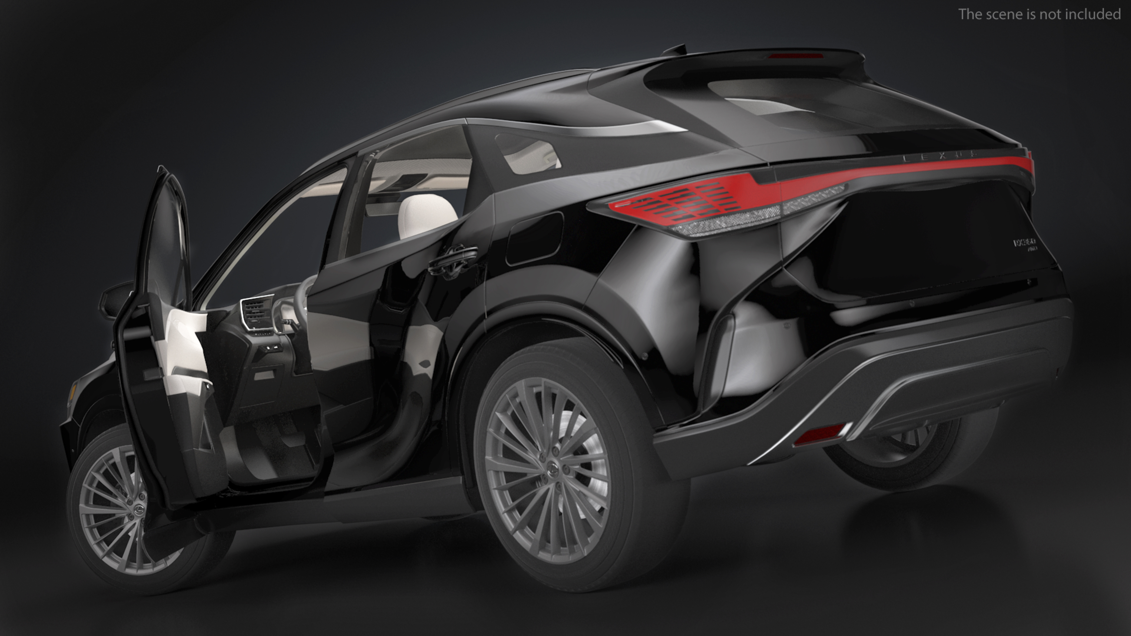3D model 2023 Lexus RX 350 Black Rigged