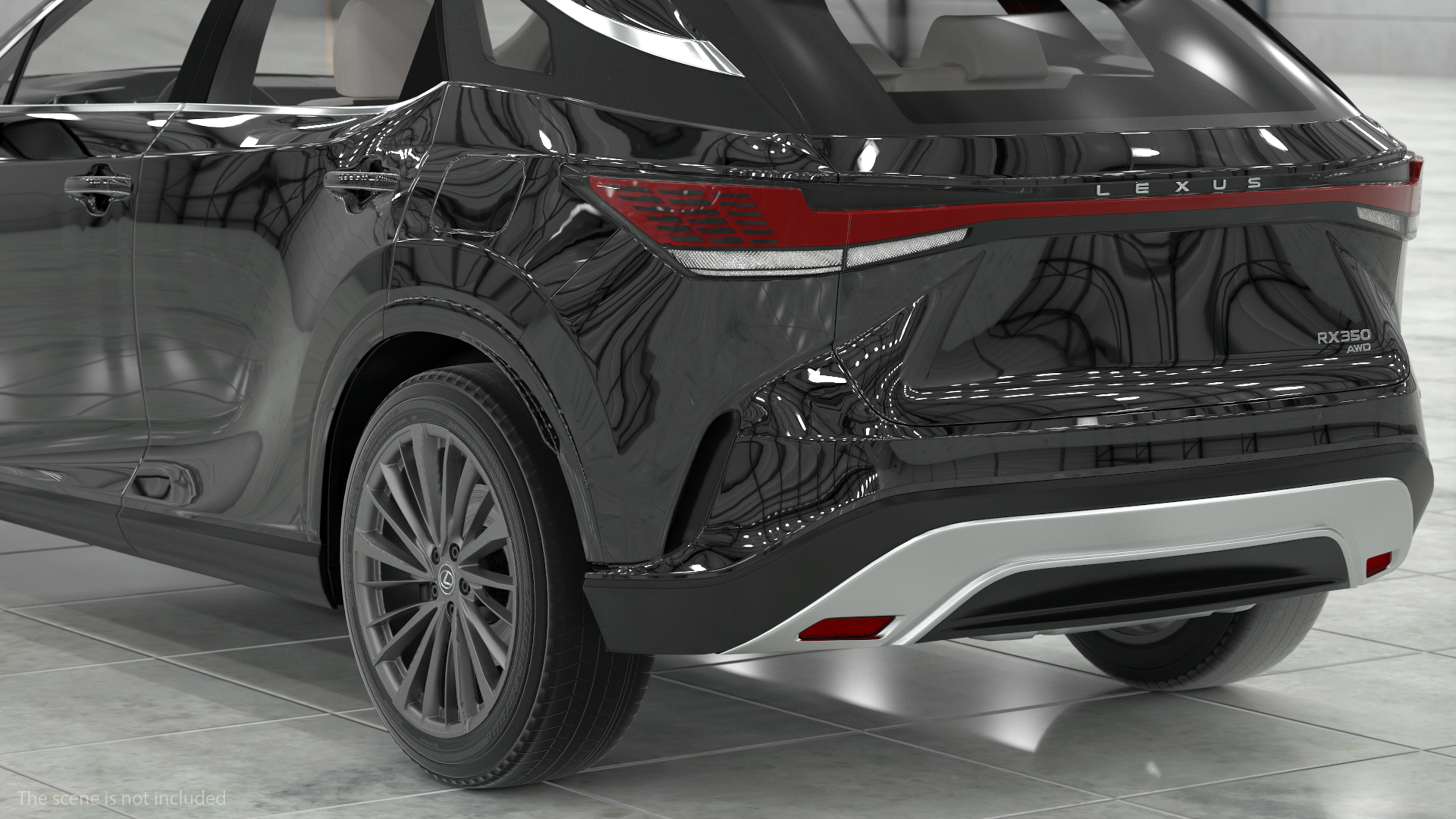 3D model 2023 Lexus RX 350 Black Rigged