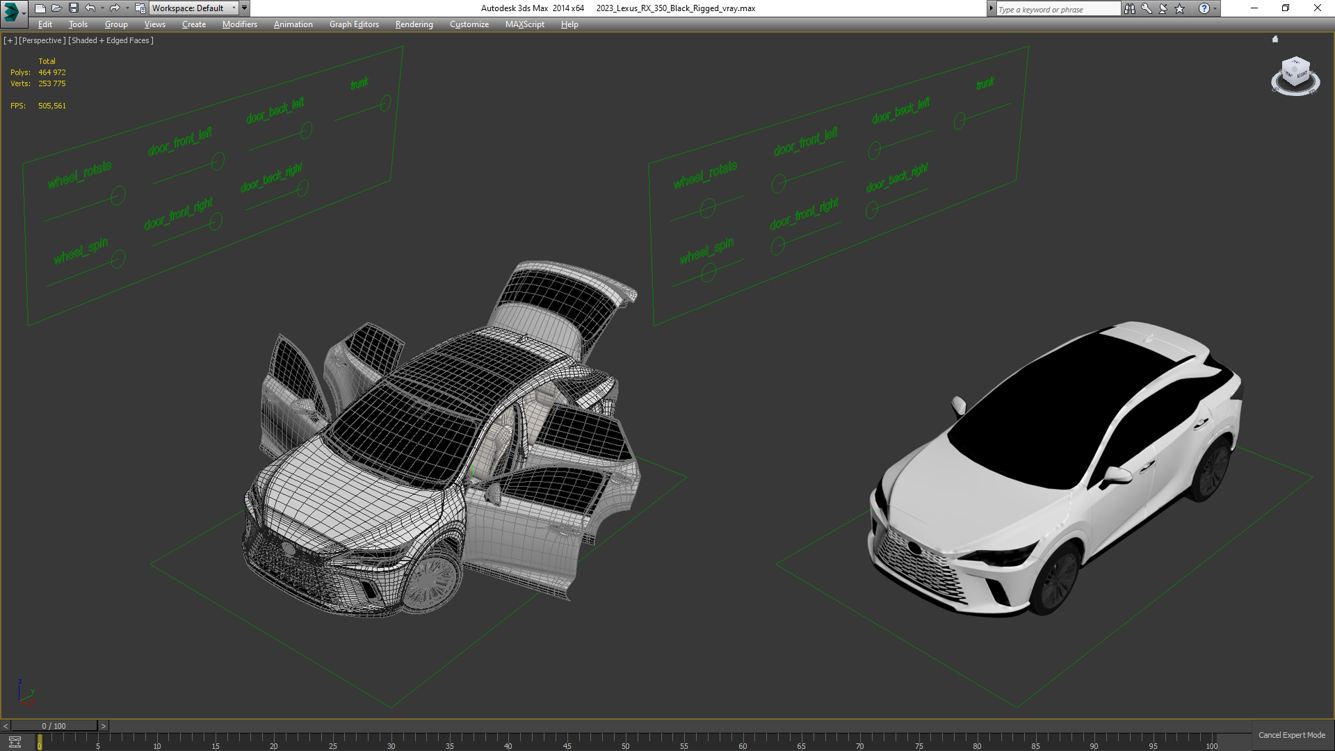 3D model 2023 Lexus RX 350 Black Rigged