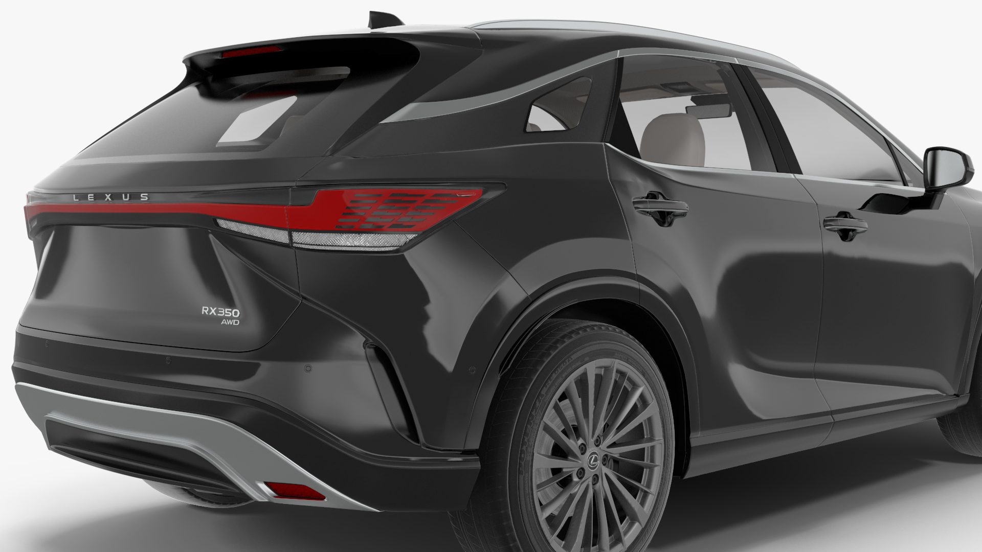 3D model 2023 Lexus RX 350 Black Rigged