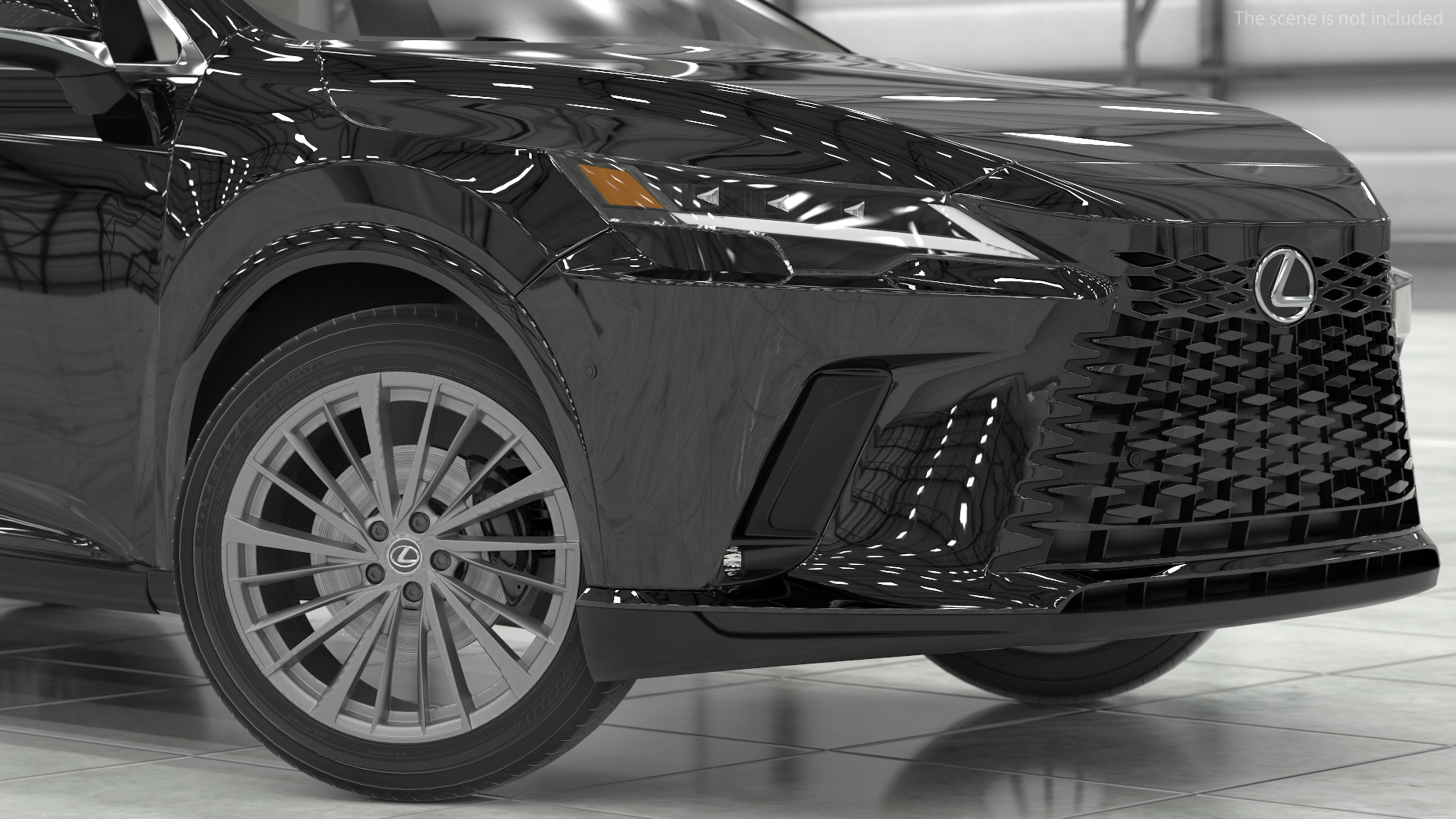 3D model 2023 Lexus RX 350 Black Rigged