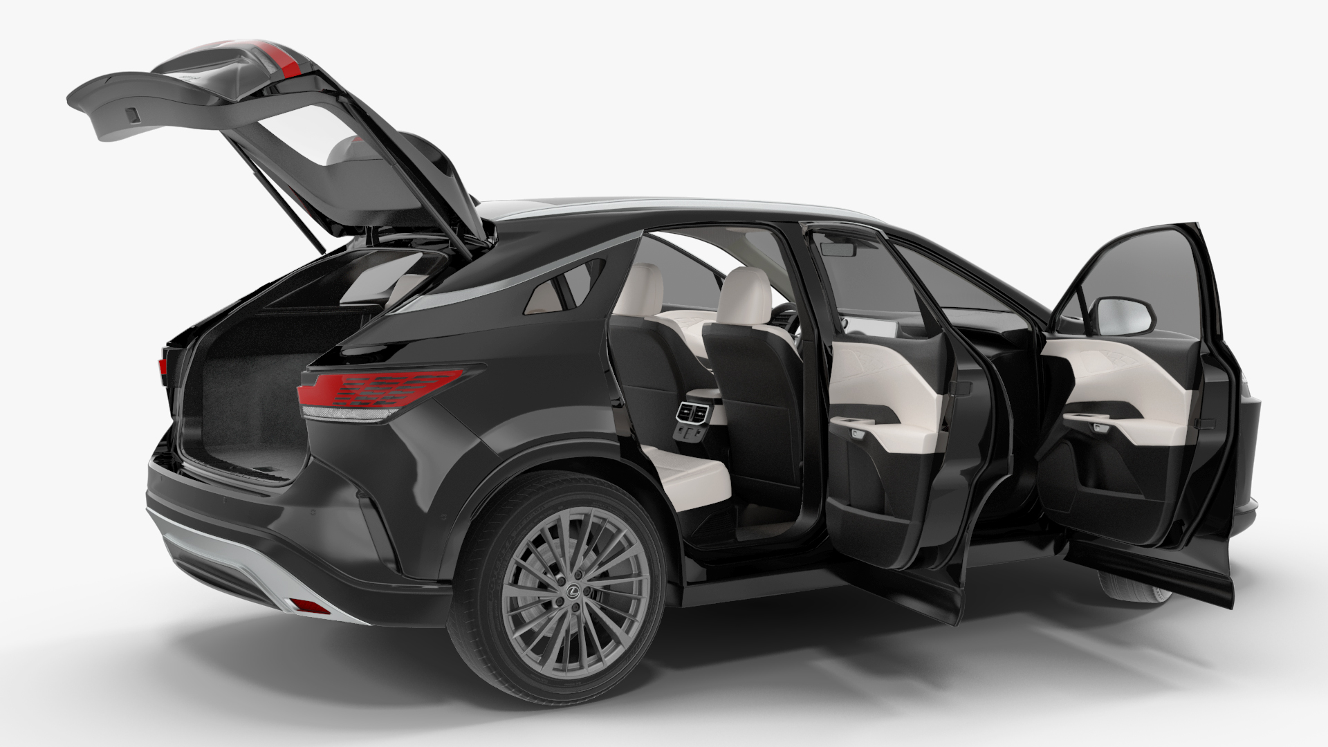 3D model 2023 Lexus RX 350 Black Rigged