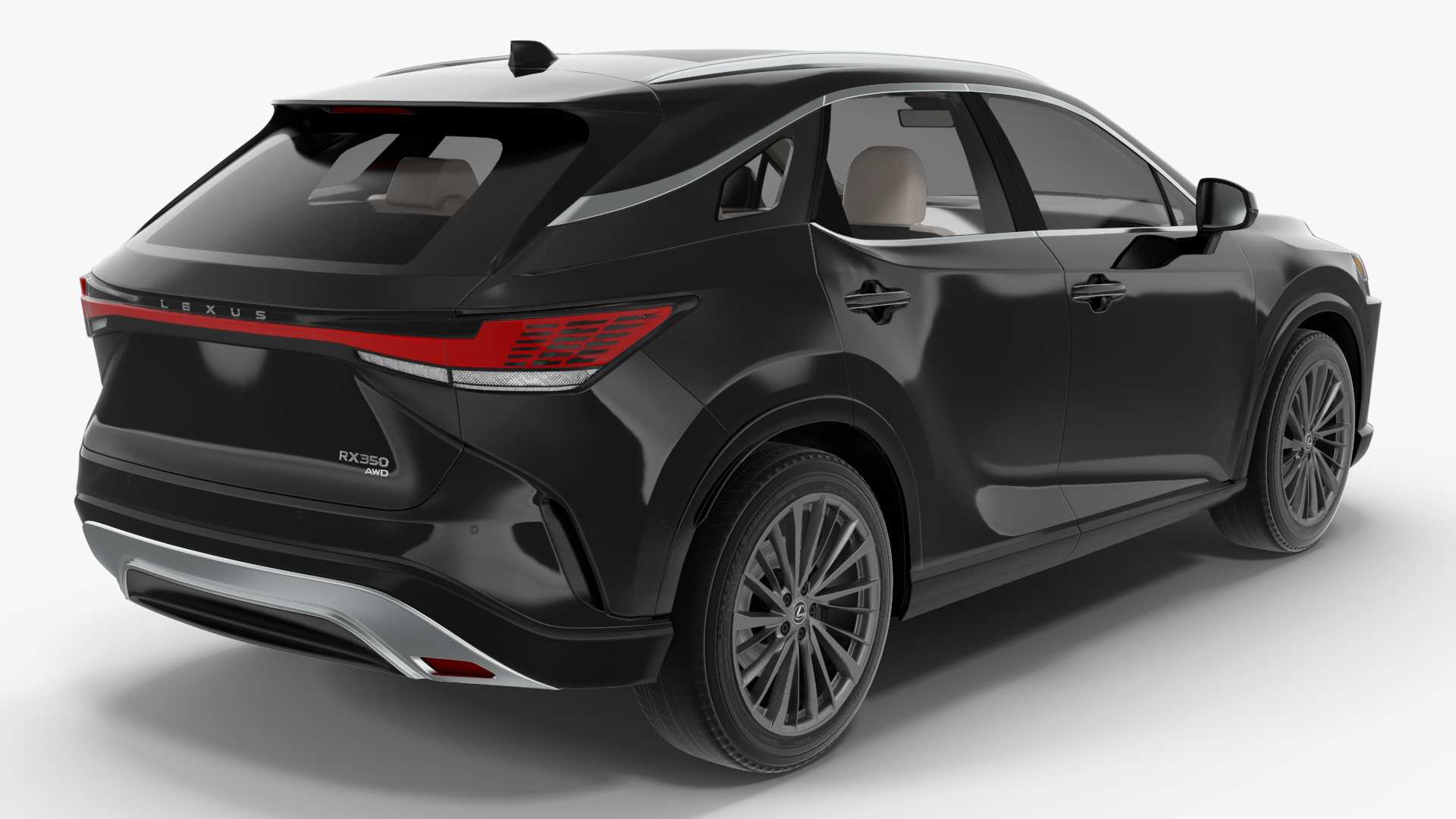 3D model 2023 Lexus RX 350 Black Rigged