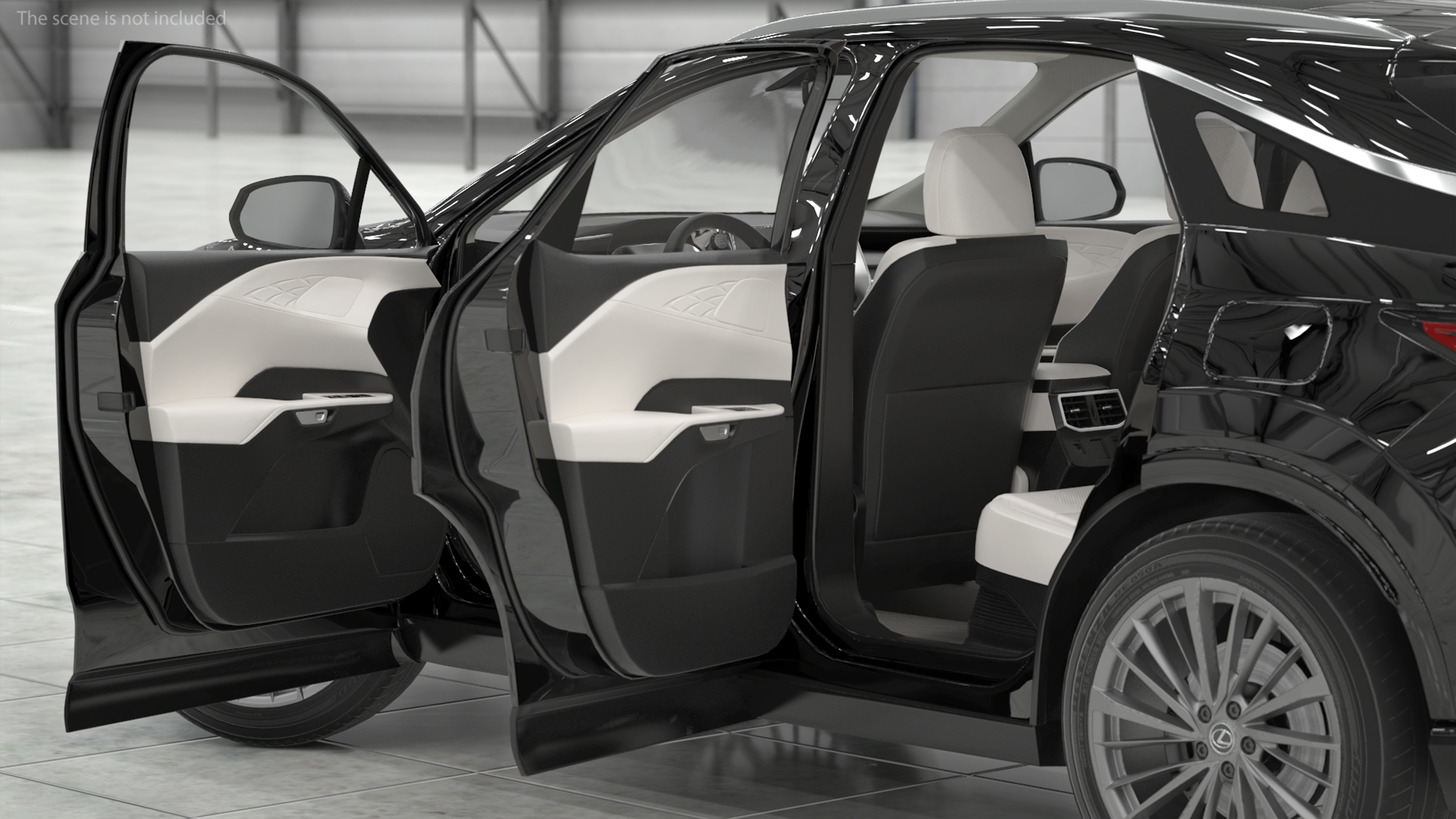 3D model 2023 Lexus RX 350 Black Rigged