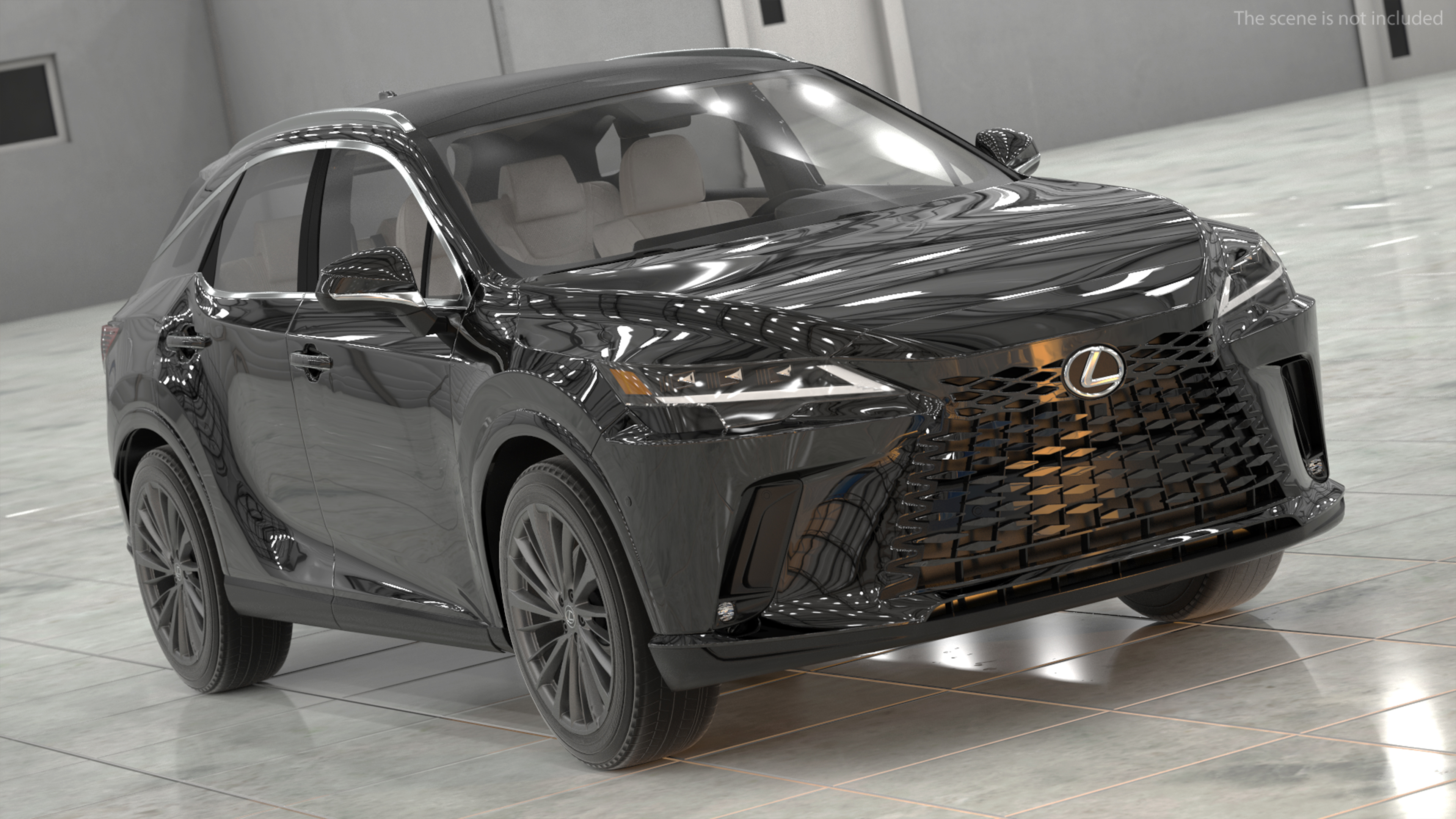3D model 2023 Lexus RX 350 Black Rigged