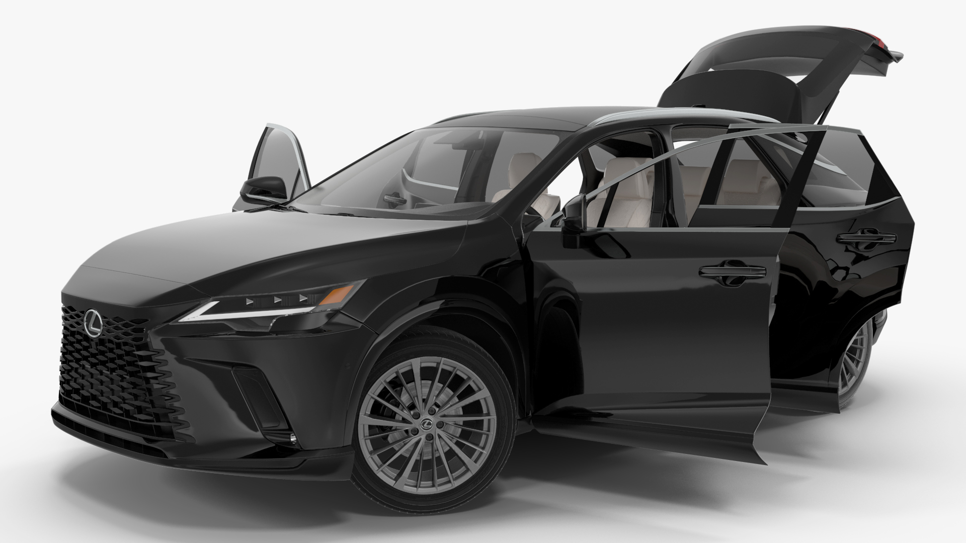 3D model 2023 Lexus RX 350 Black Rigged