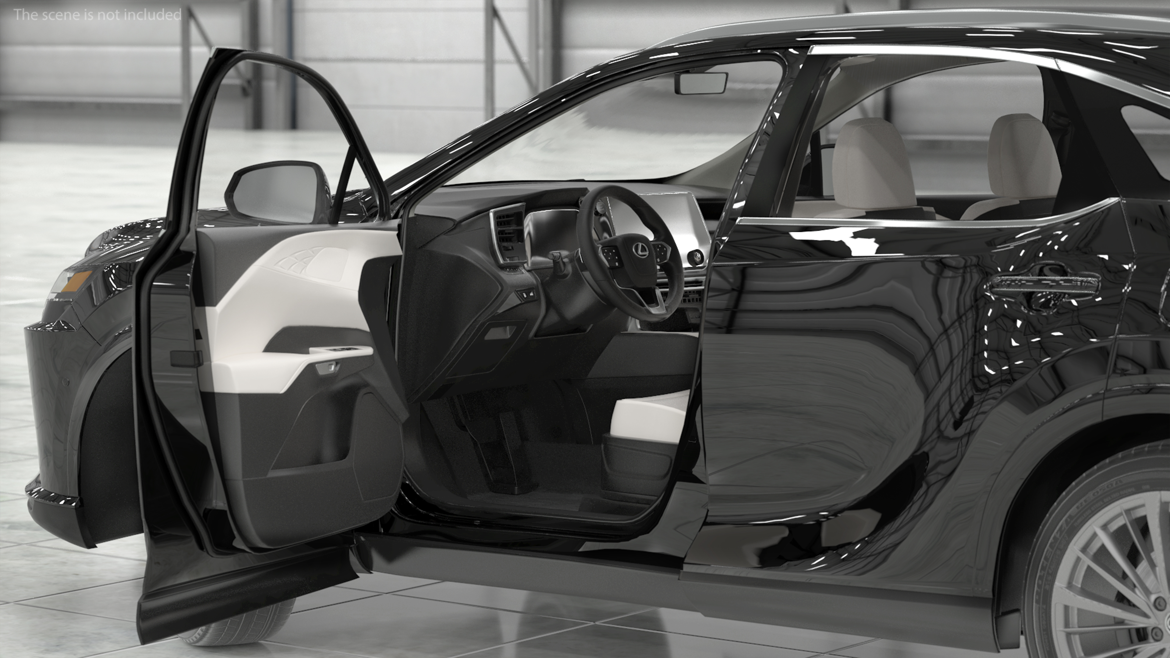 3D model 2023 Lexus RX 350 Black Rigged