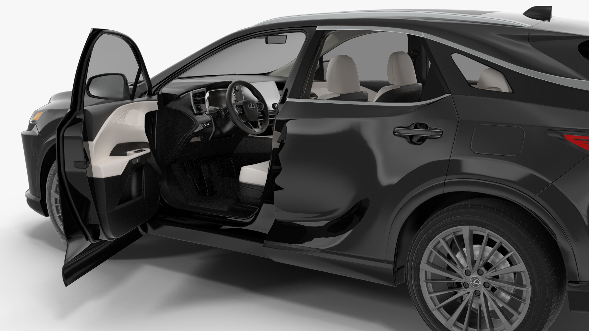 3D model 2023 Lexus RX 350 Black Rigged