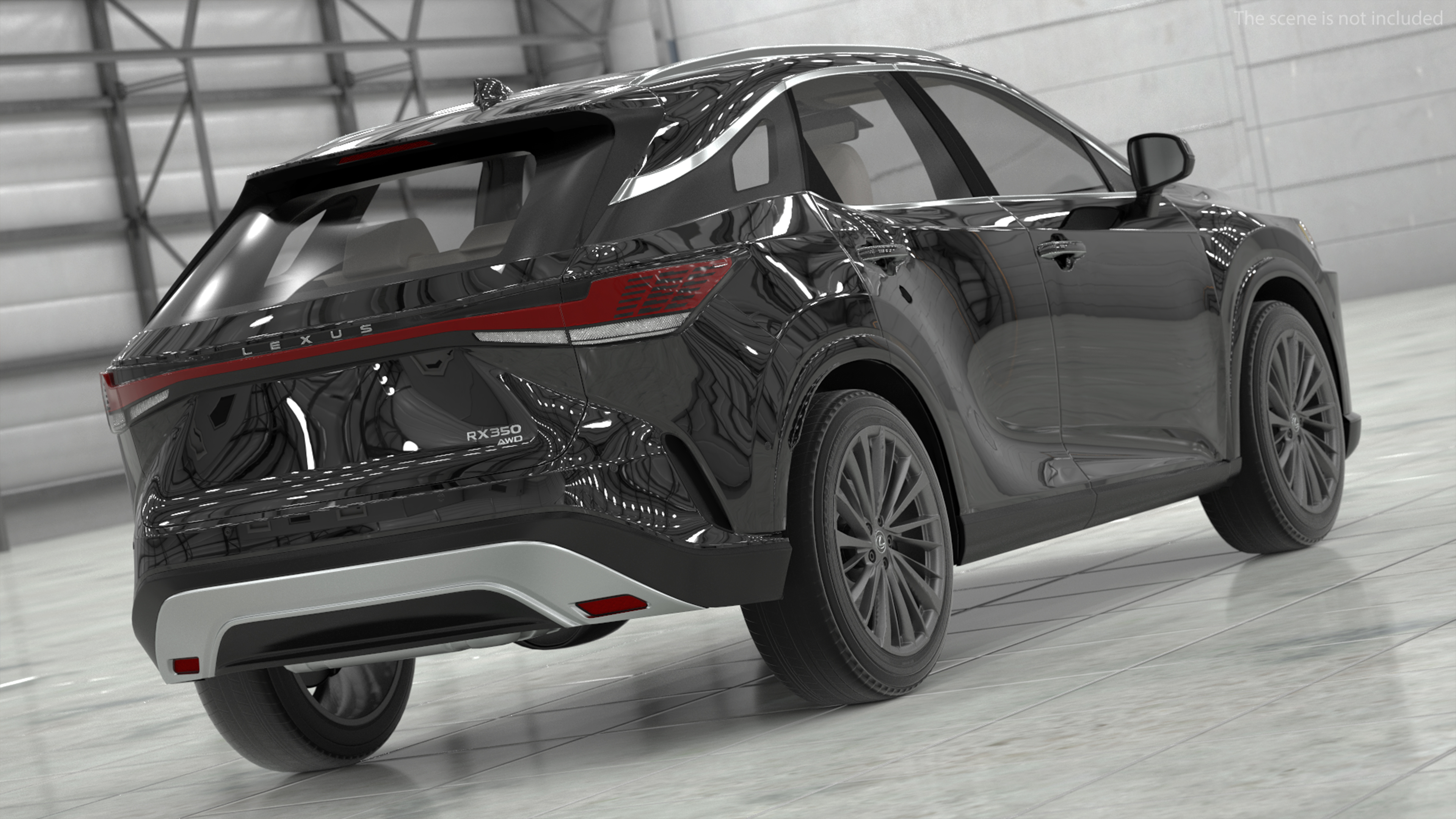 3D model 2023 Lexus RX 350 Black Rigged