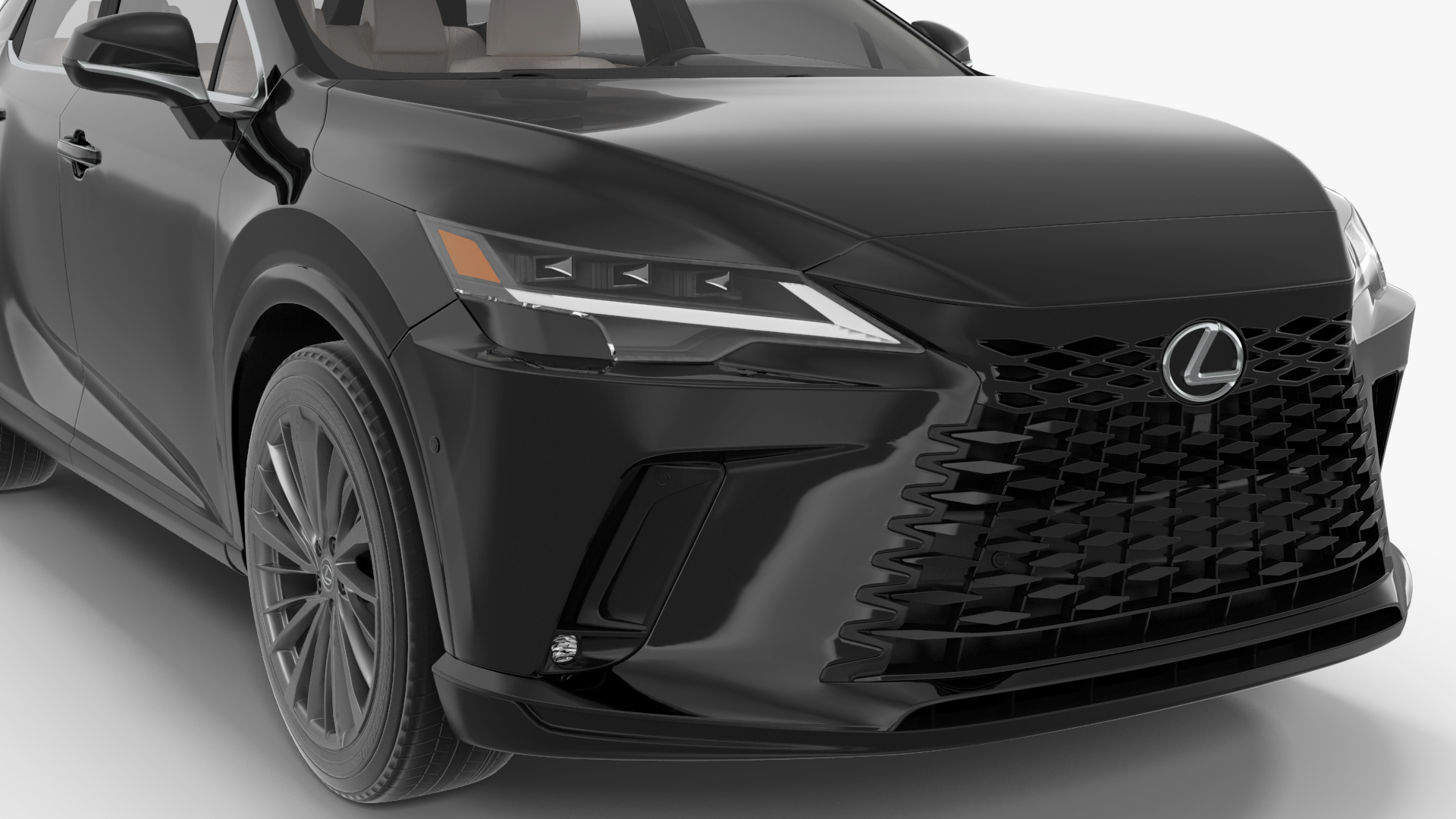 3D model 2023 Lexus RX 350 Black Rigged