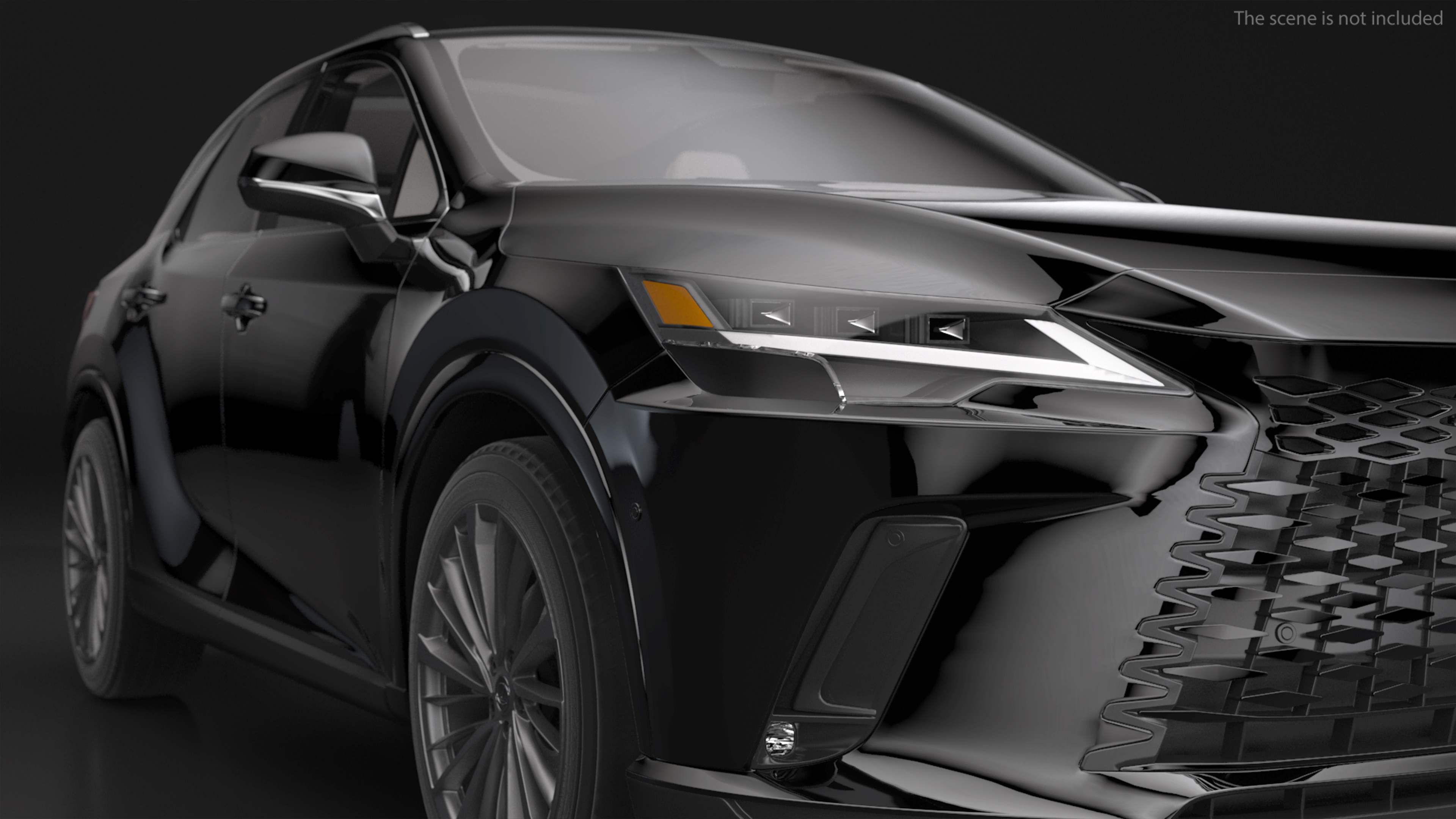 3D model 2023 Lexus RX 350 Black Rigged