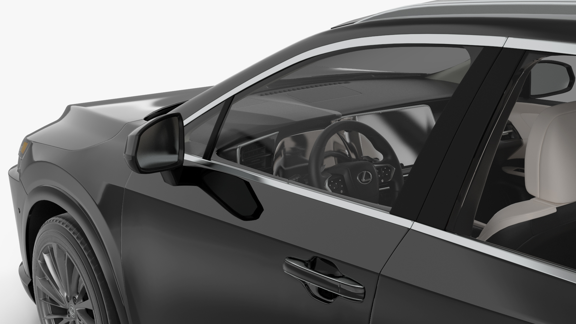 3D model 2023 Lexus RX 350 Black Rigged