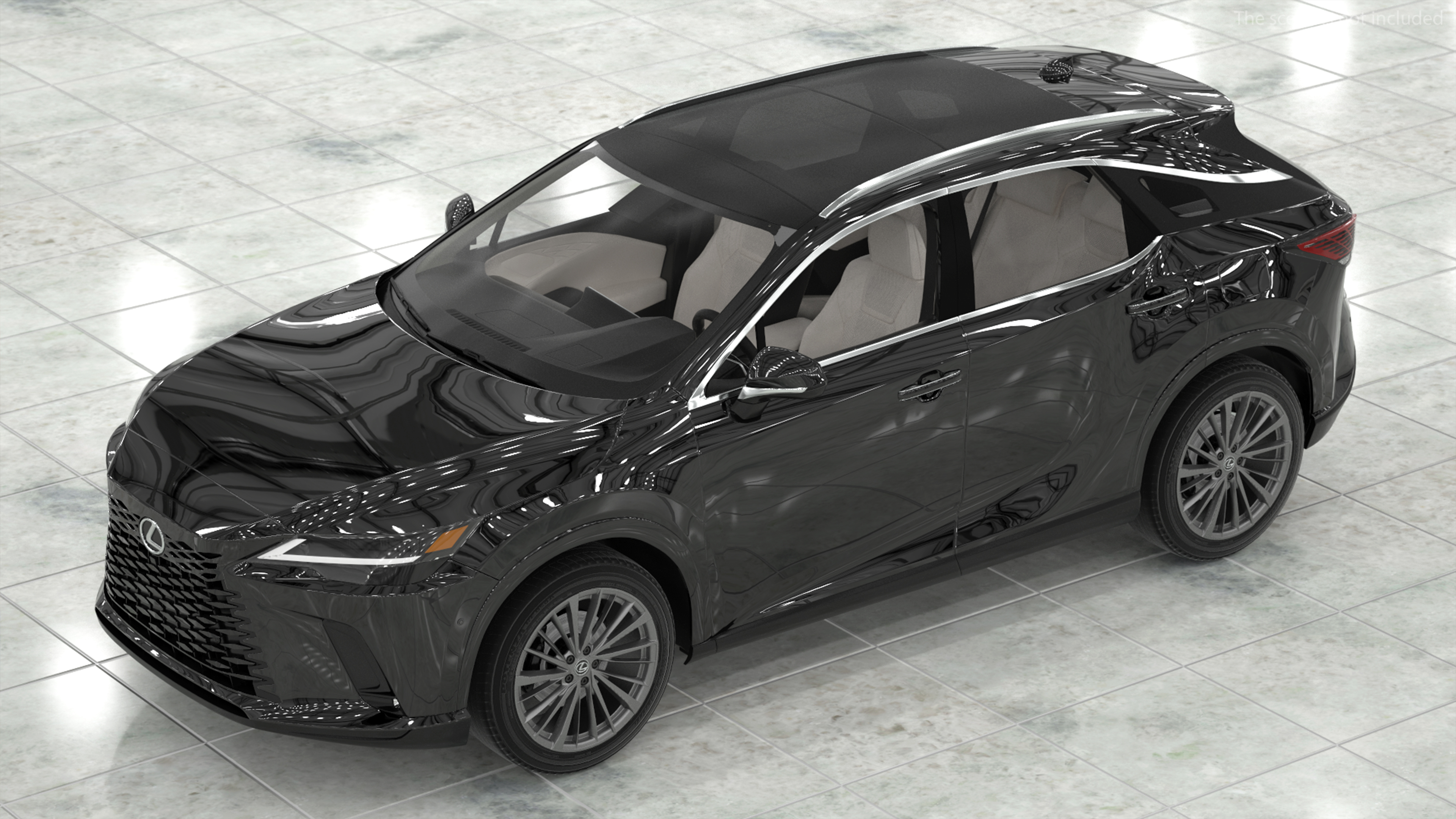 3D model 2023 Lexus RX 350 Black Rigged