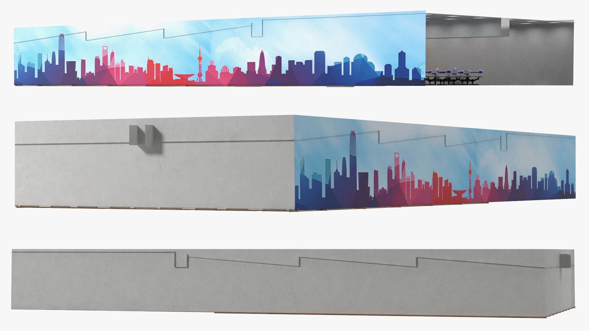 3D Bowling Center Interior with Furniture model