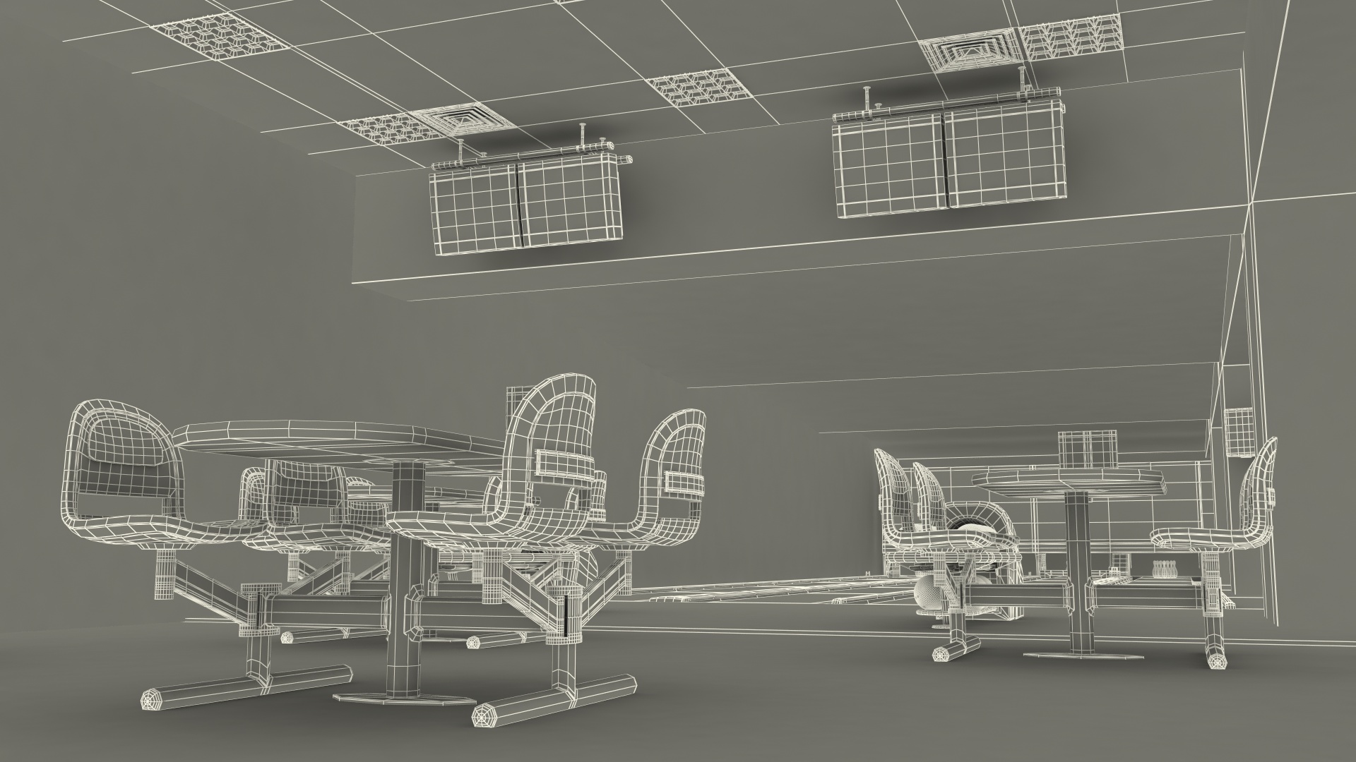 3D Bowling Center Interior with Furniture model