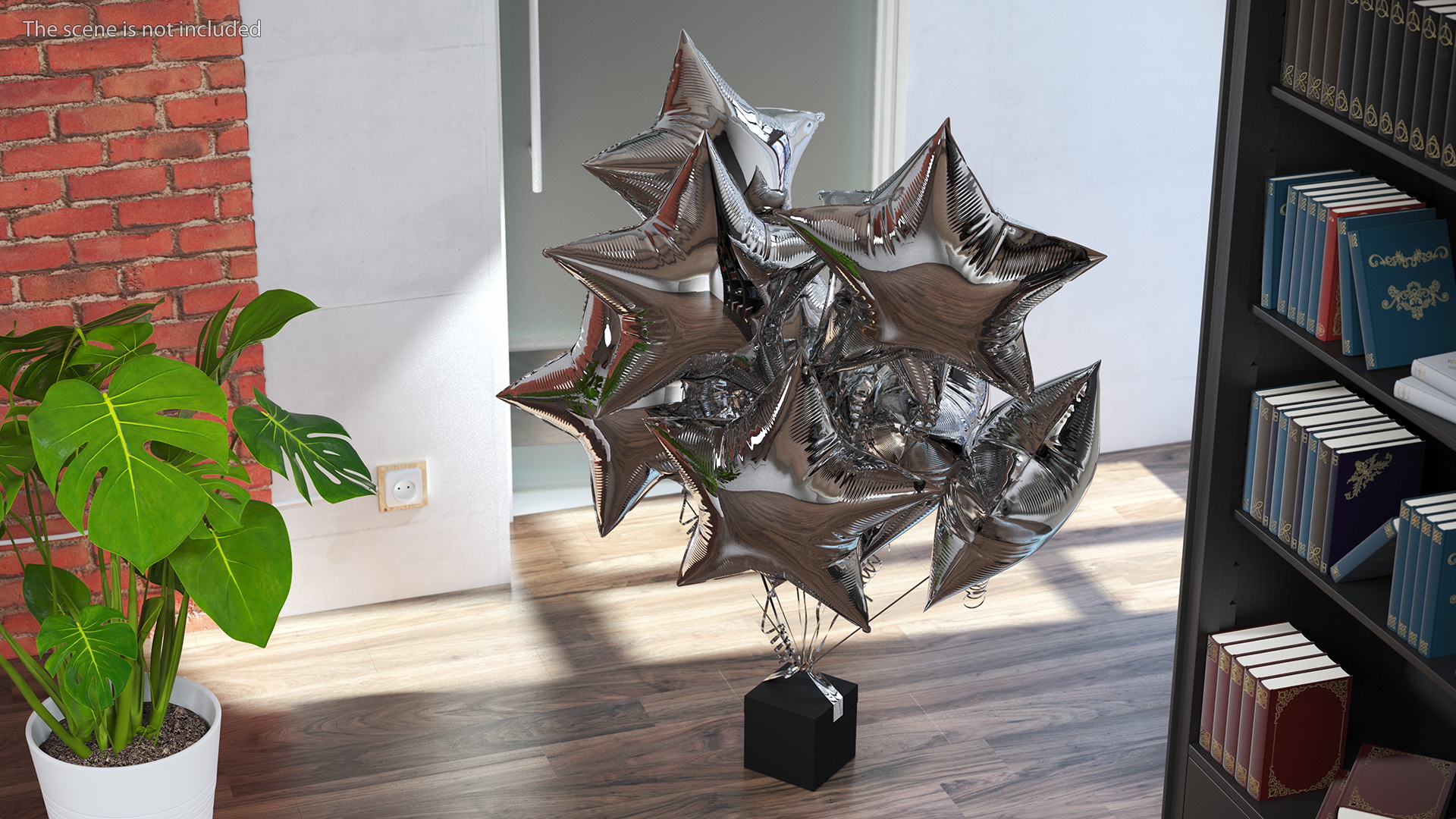 3D Silver Star Balloon Bouquet with Gift Box