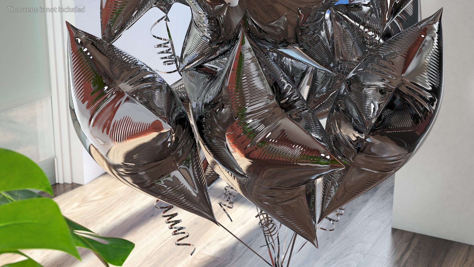 3D Silver Star Balloon Bouquet with Gift Box