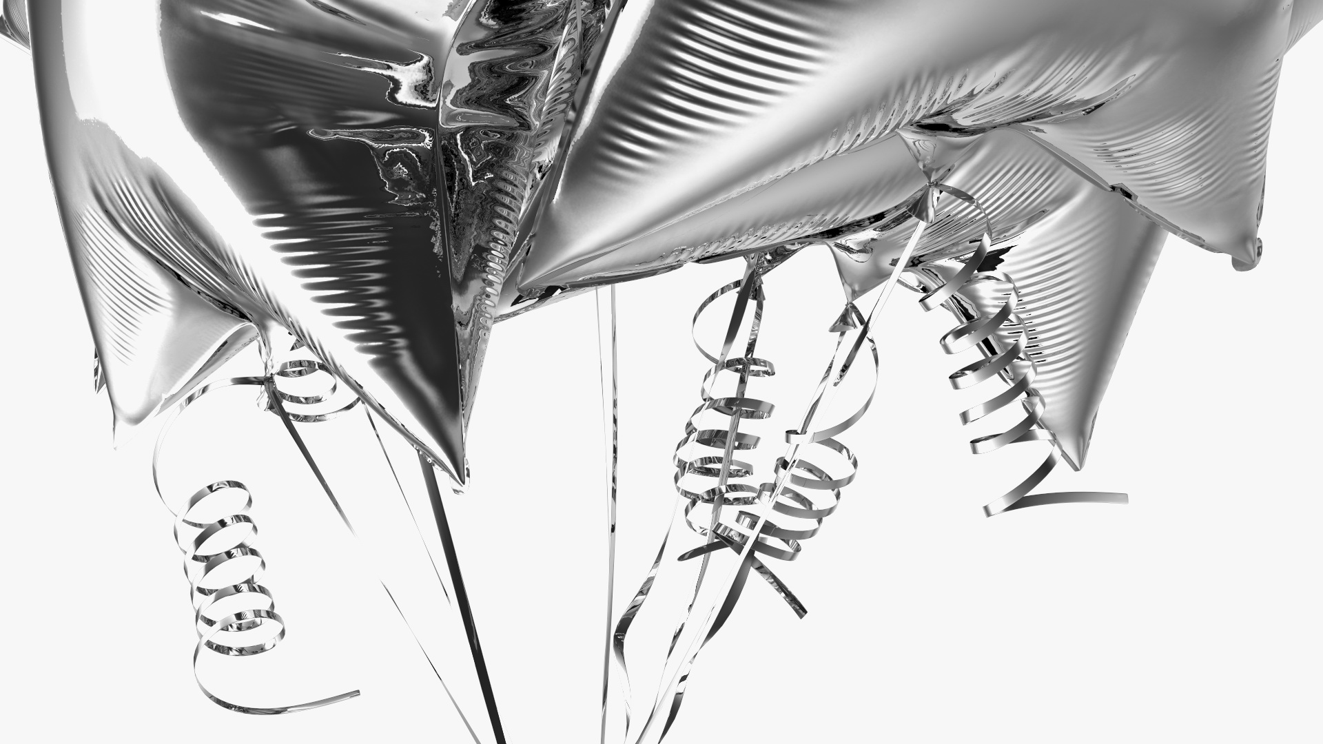 3D Silver Star Balloon Bouquet with Gift Box