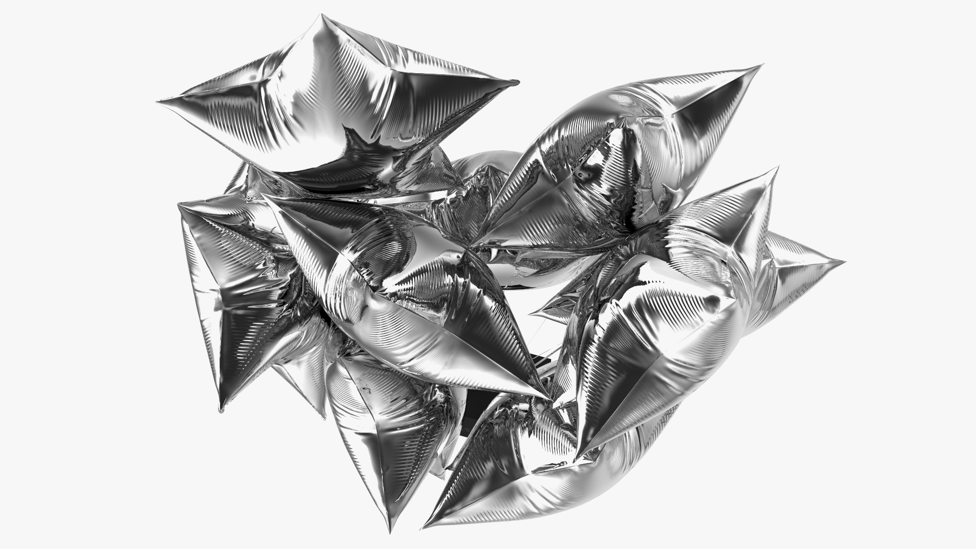 3D Silver Star Balloon Bouquet with Gift Box