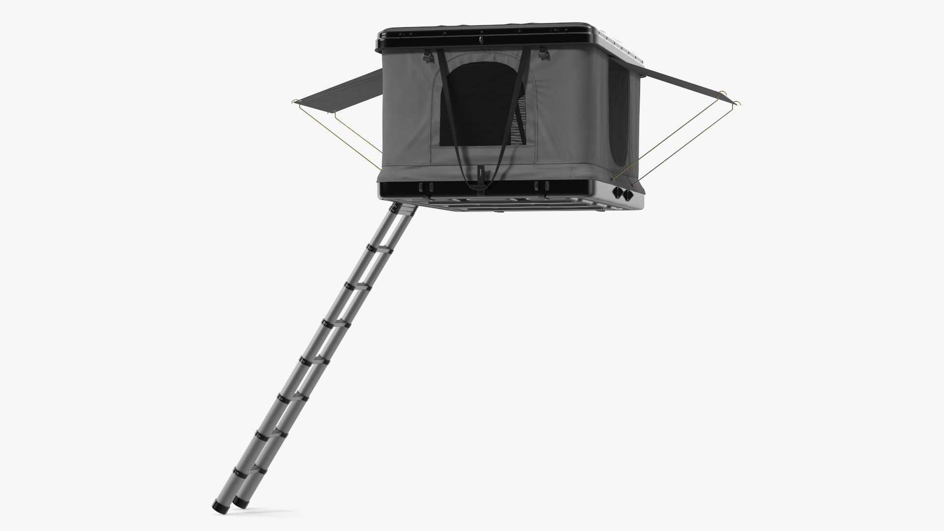 3D model Rooftop Car Tent Grey Unfolded