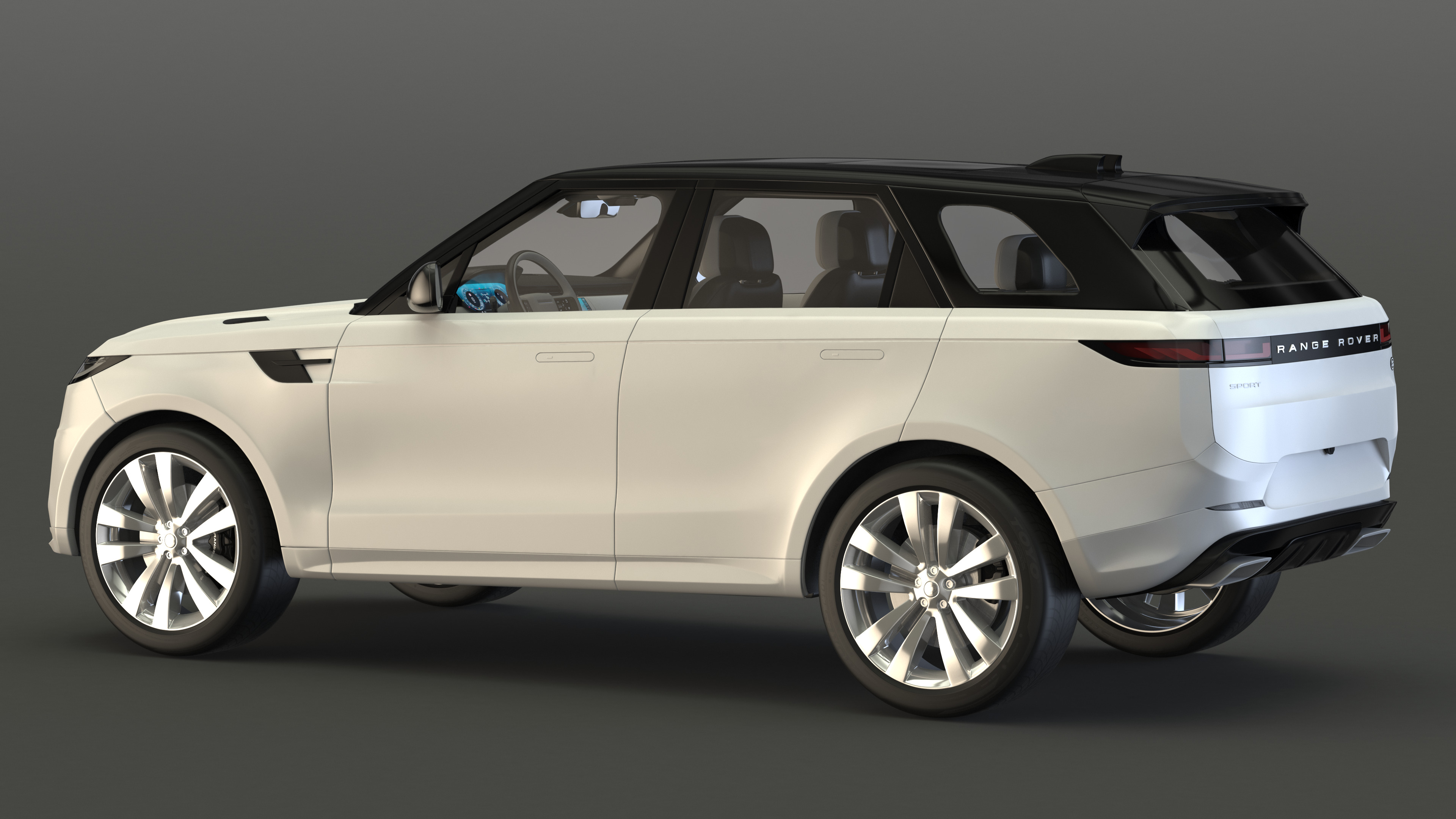 Light Grey Range Rover Sport SUV 2023 3D