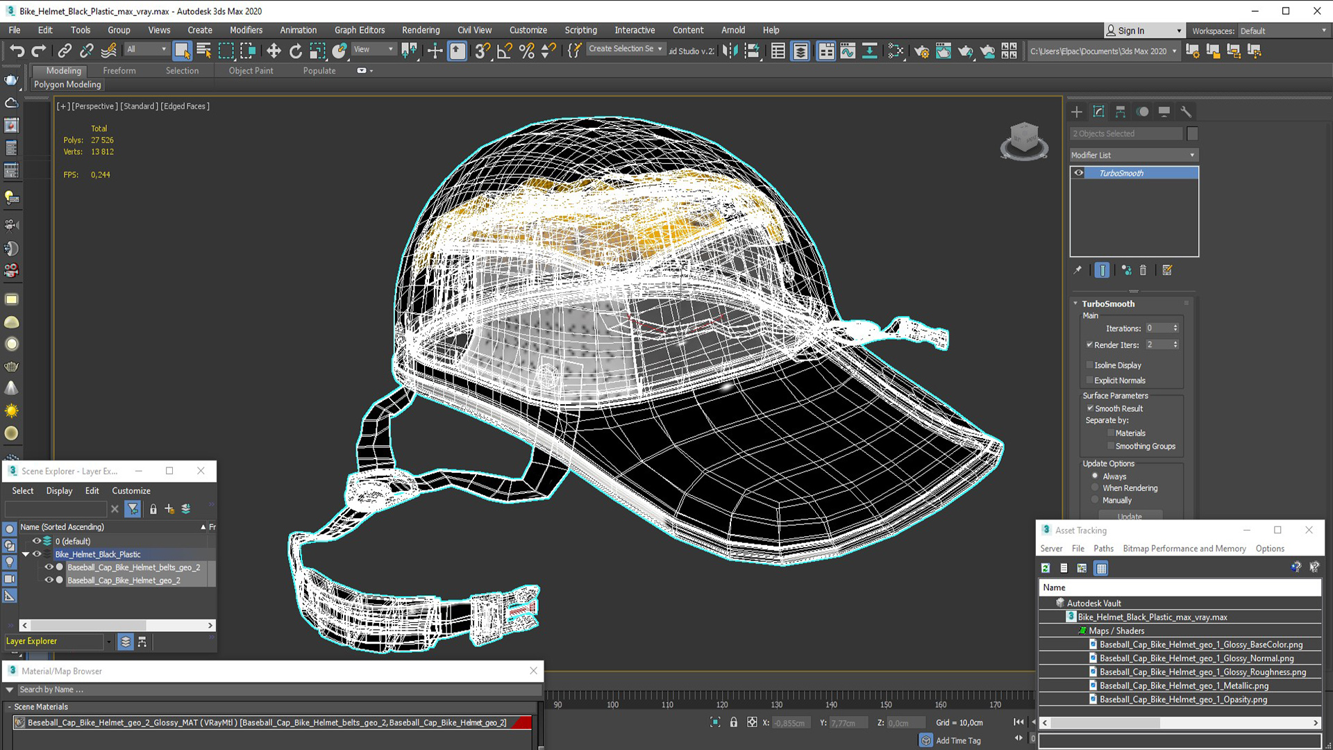 3D model Bike Helmet Black Plastic