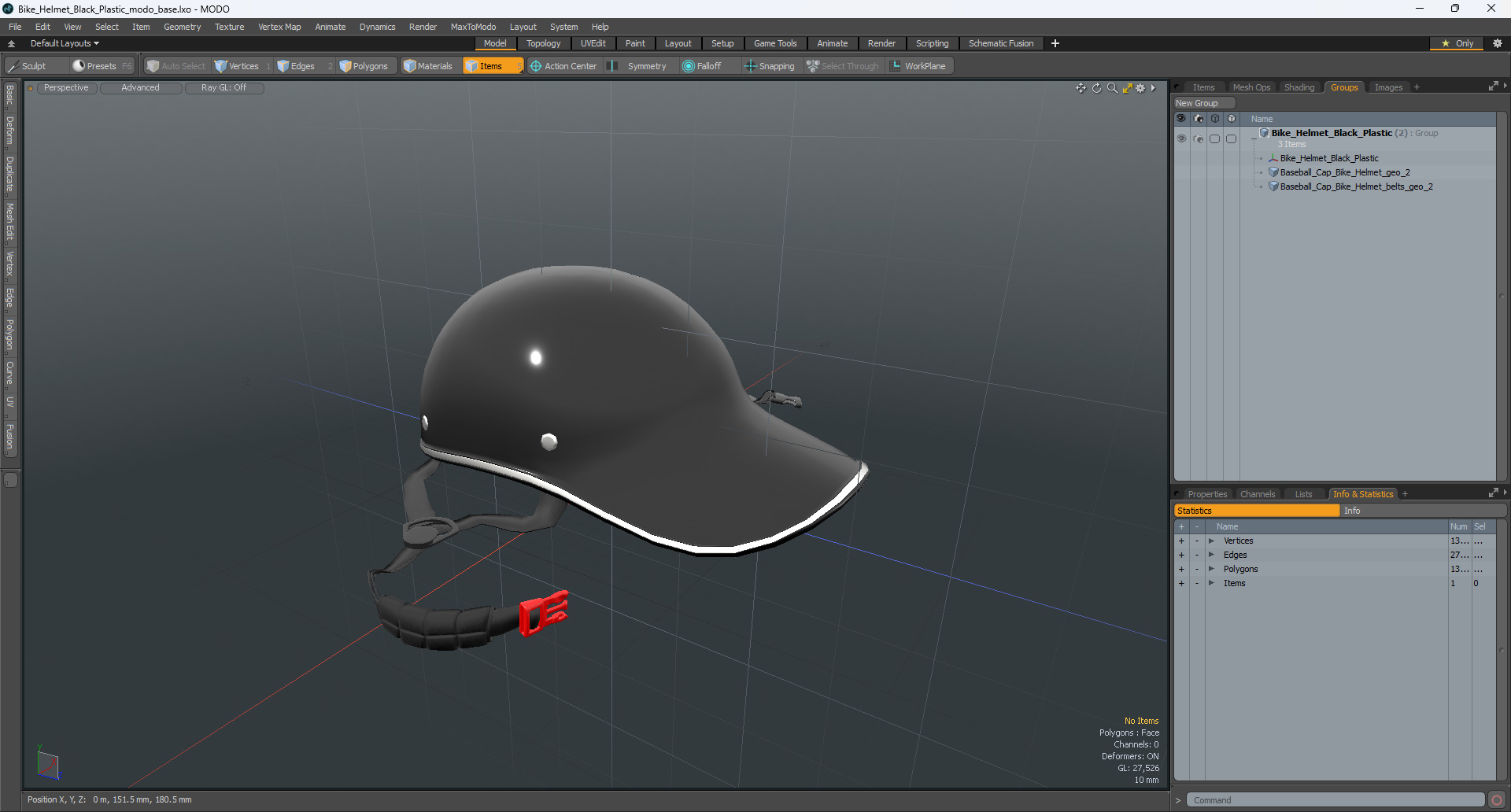 3D model Bike Helmet Black Plastic