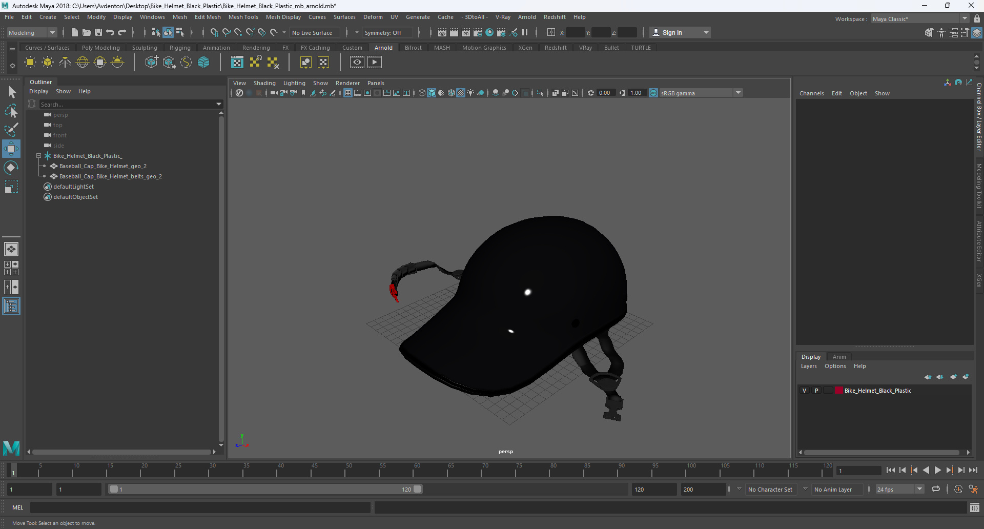 3D model Bike Helmet Black Plastic