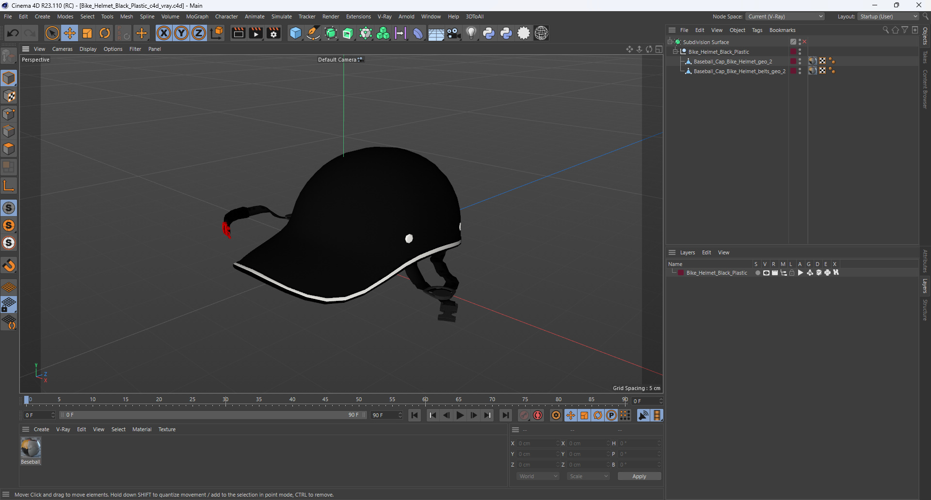 3D model Bike Helmet Black Plastic