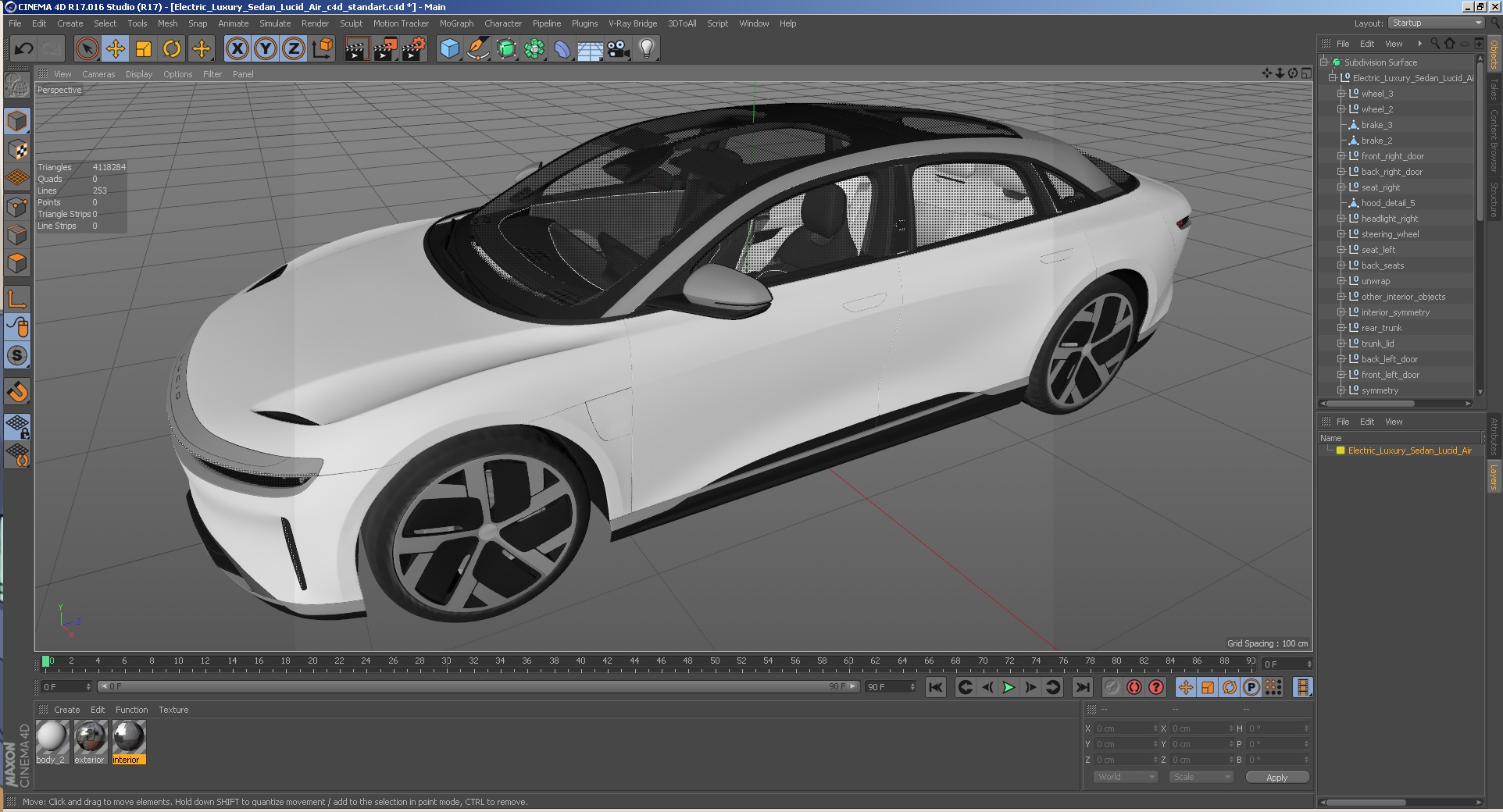 3D Electric Luxury Sedan Lucid Air