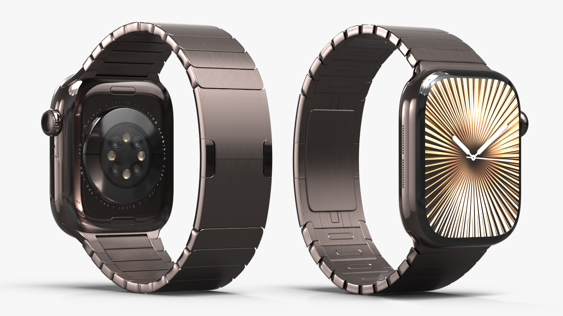 3D model Apple Smartwatch 10 Slate Titanium Display On