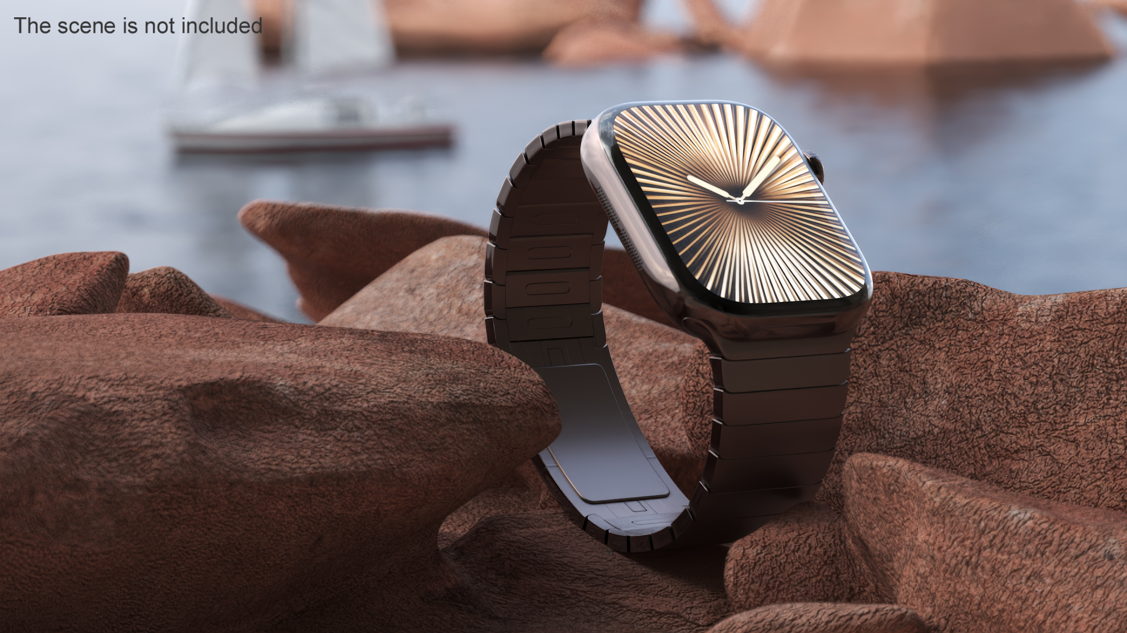 3D model Apple Smartwatch 10 Slate Titanium Display On