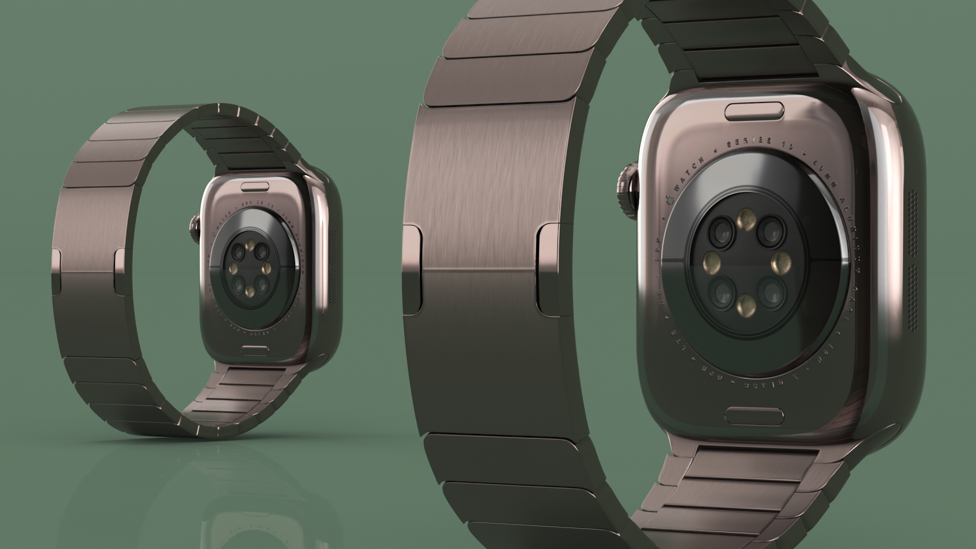 3D model Apple Smartwatch 10 Slate Titanium Display On