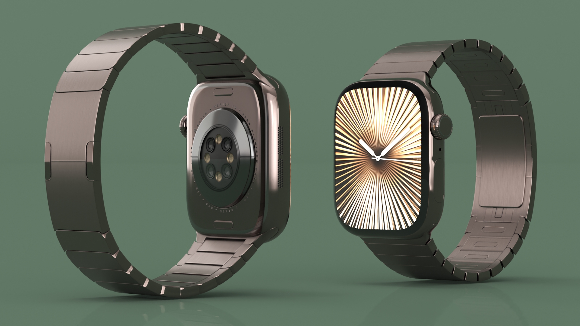3D model Apple Smartwatch 10 Slate Titanium Display On