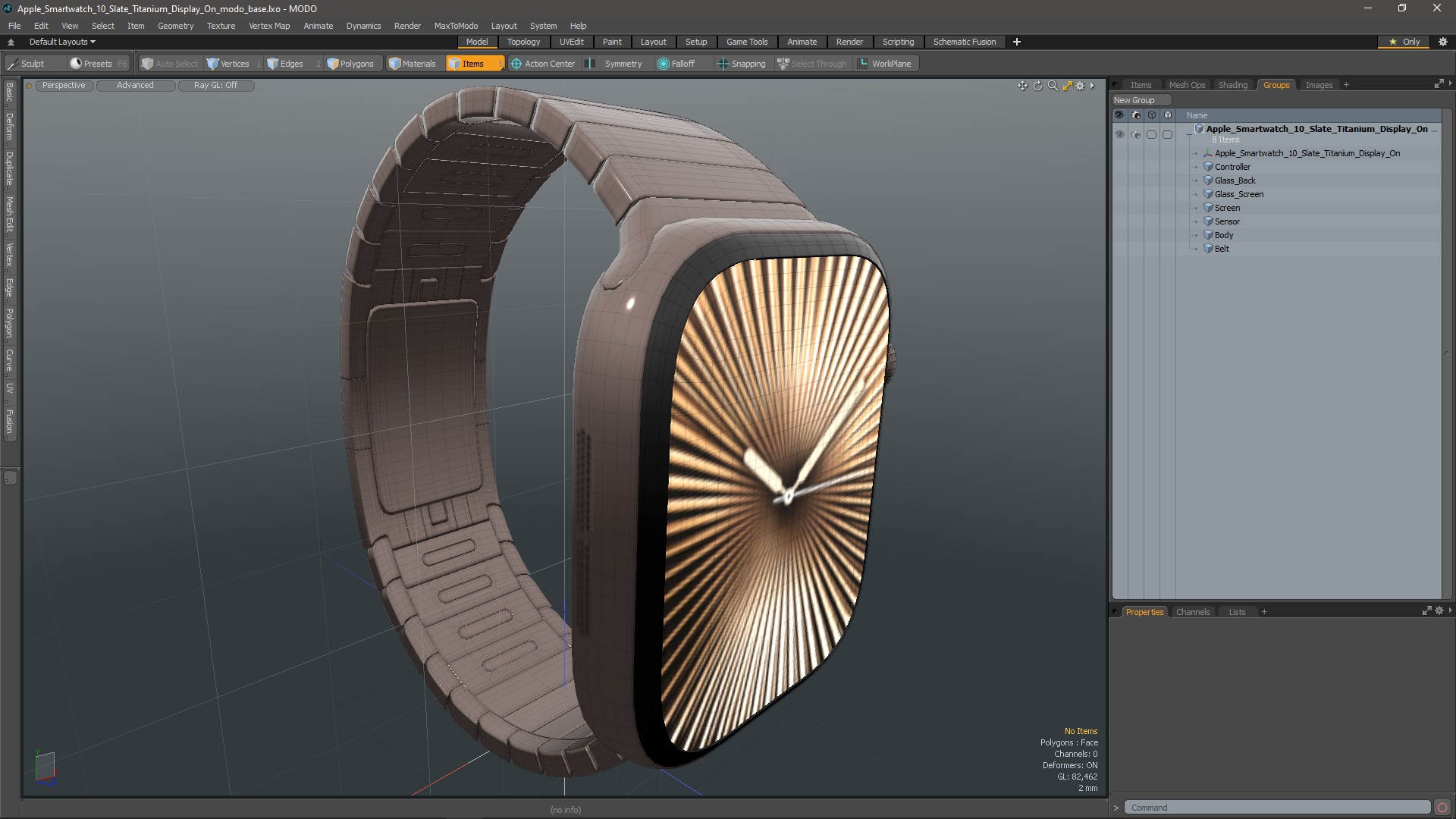 3D model Apple Smartwatch 10 Slate Titanium Display On