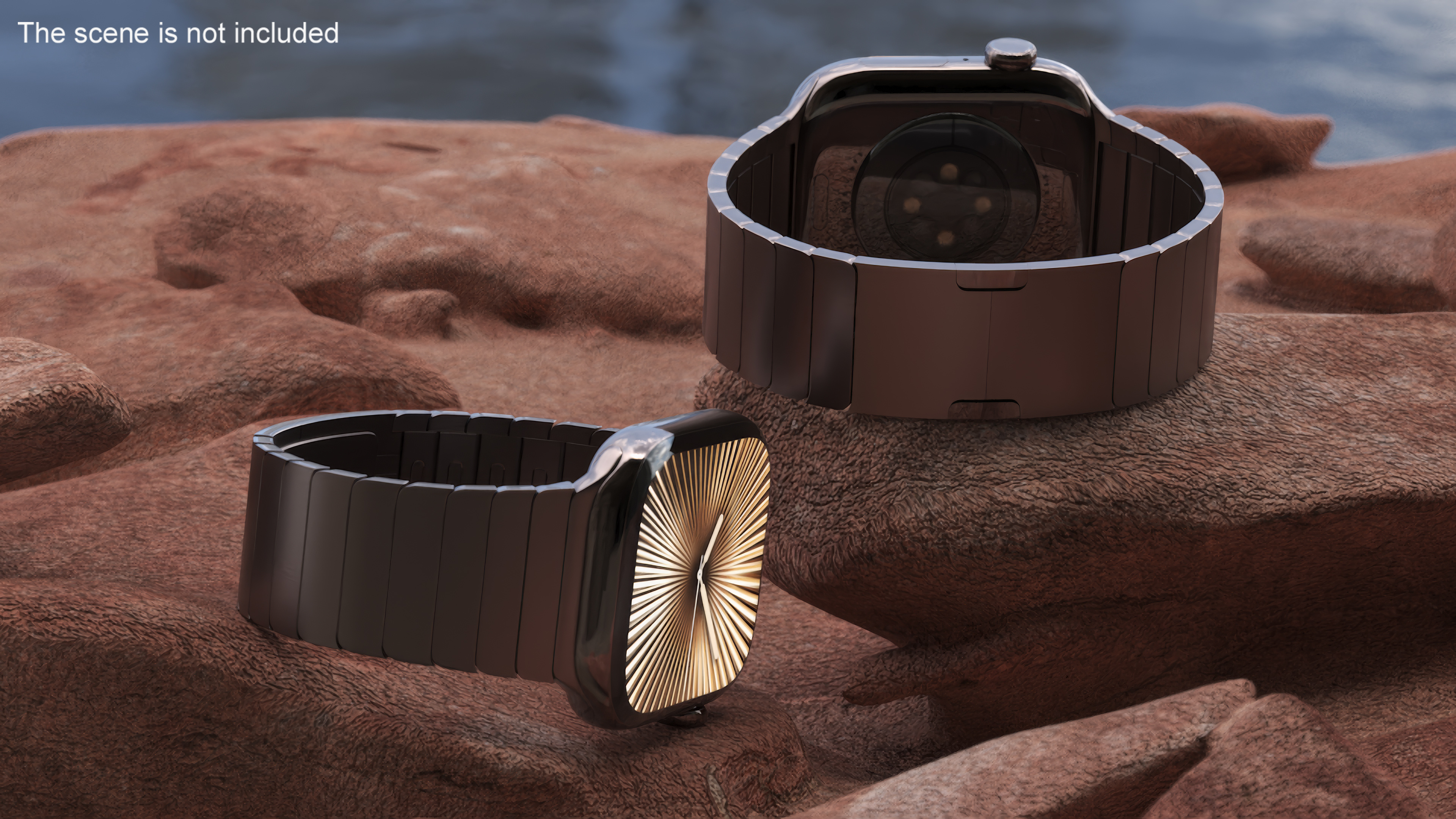 3D model Apple Smartwatch 10 Slate Titanium Display On